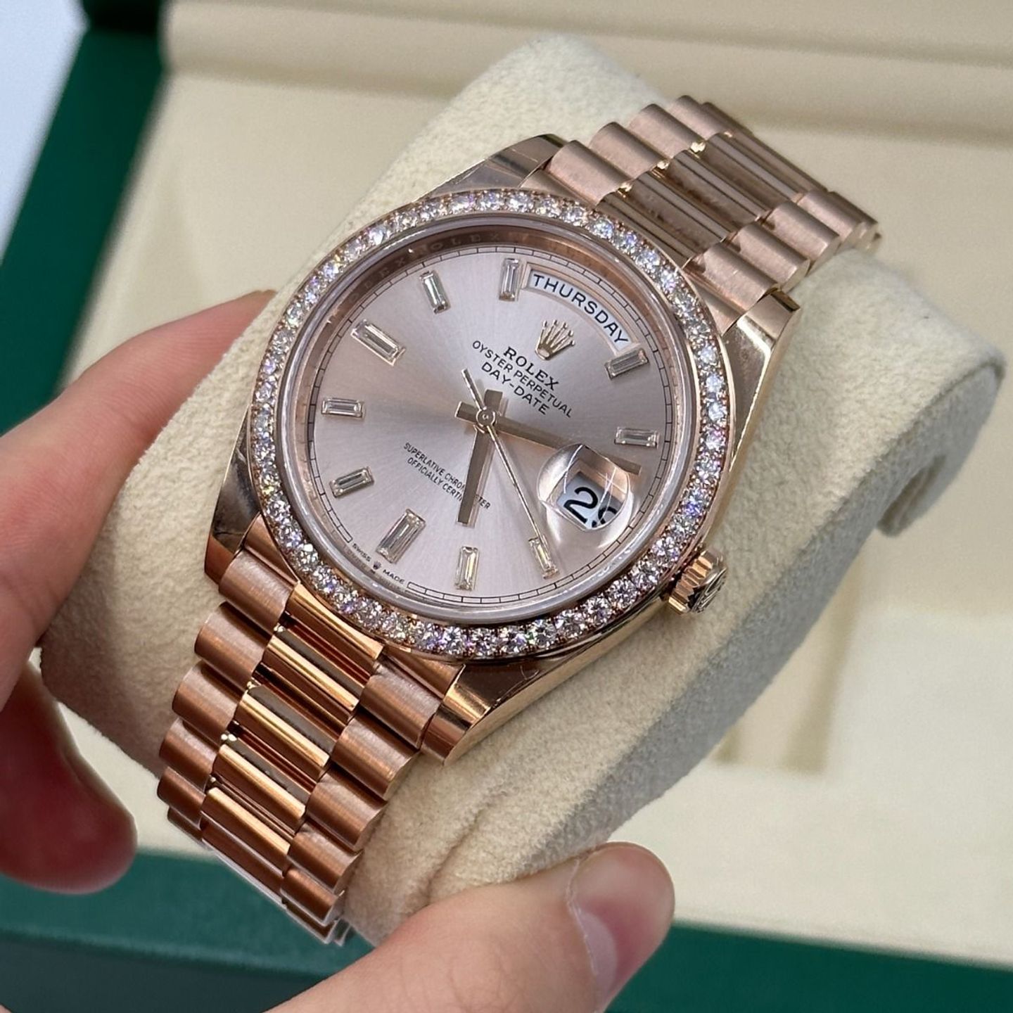 Rolex Day-Date 40 228345RBR (Onbekend (willekeurig serienummer)) - Roze wijzerplaat 40mm Roségoud (8/8)