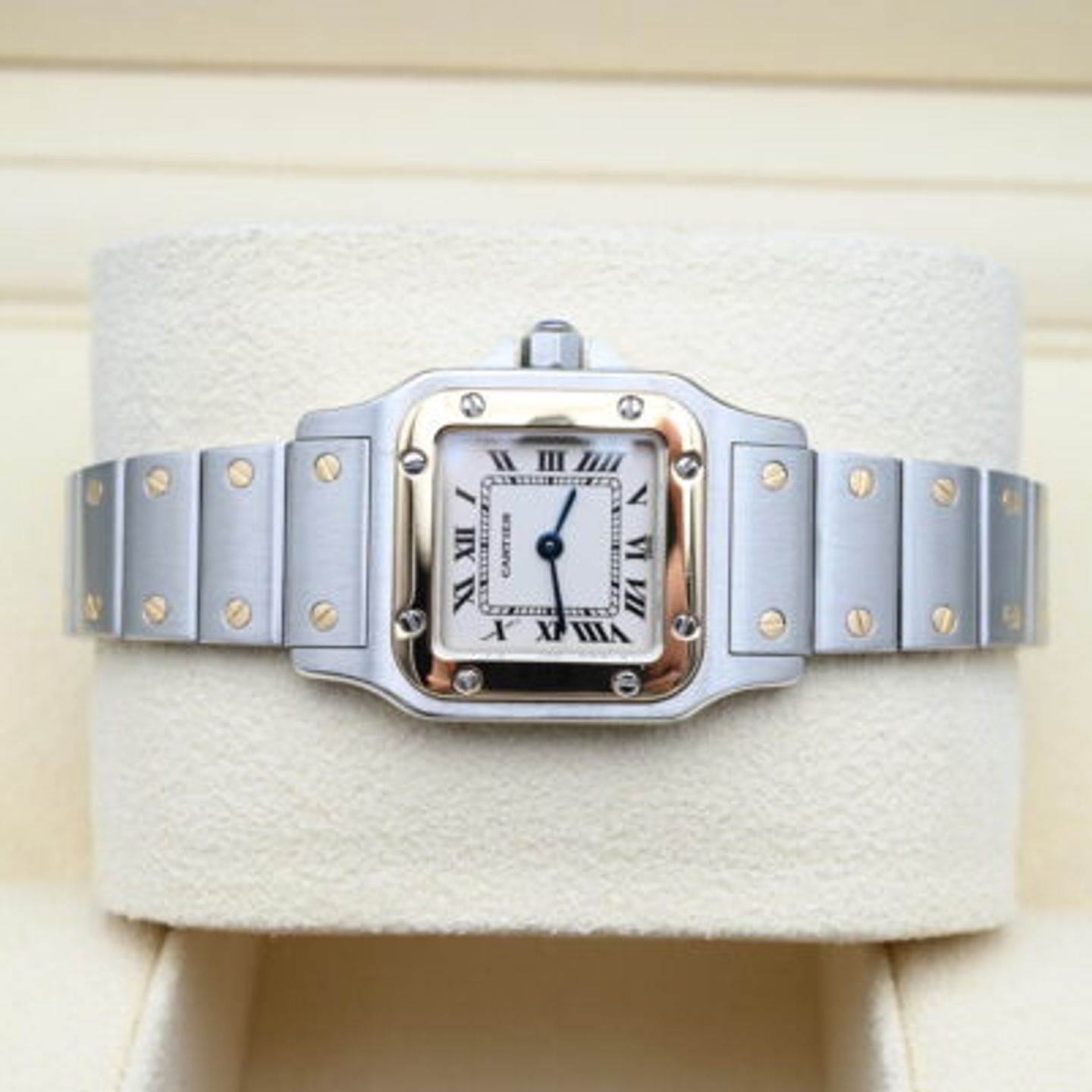 Cartier Santos Galbée 1567 (Unknown (random serial)) - White dial 24 mm Gold/Steel case (3/7)