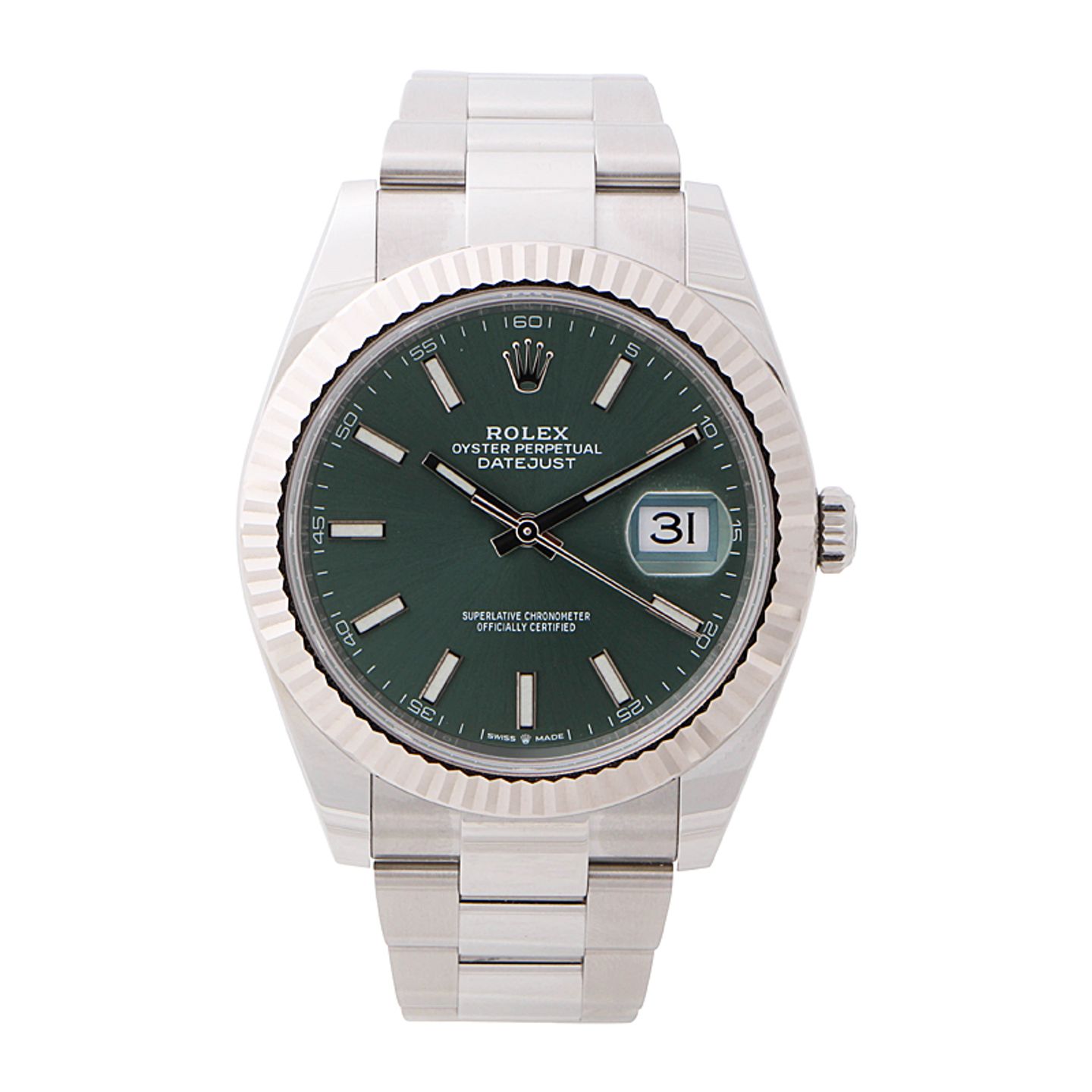 Rolex Datejust 41 126334 (2024) - Groen wijzerplaat 41mm Staal (1/4)