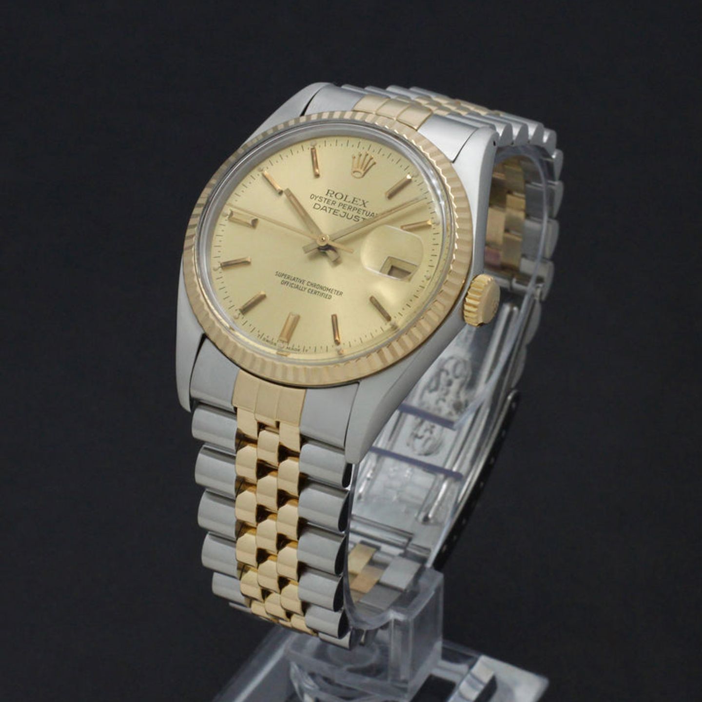 Rolex Datejust 36 16013 (1985) - Goud wijzerplaat 36mm Goud/Staal (2/7)