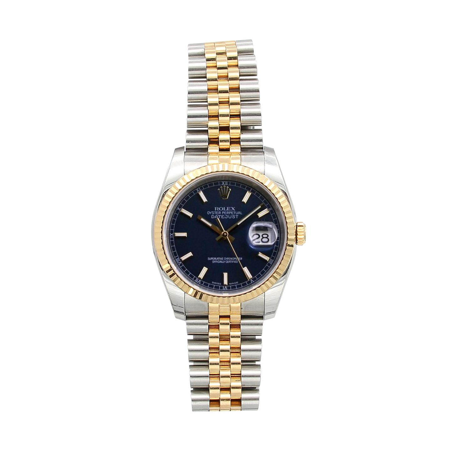 Rolex Datejust 36 116233 (Onbekend (willekeurig serienummer)) - Blauw wijzerplaat 36mm Goud/Staal (1/5)