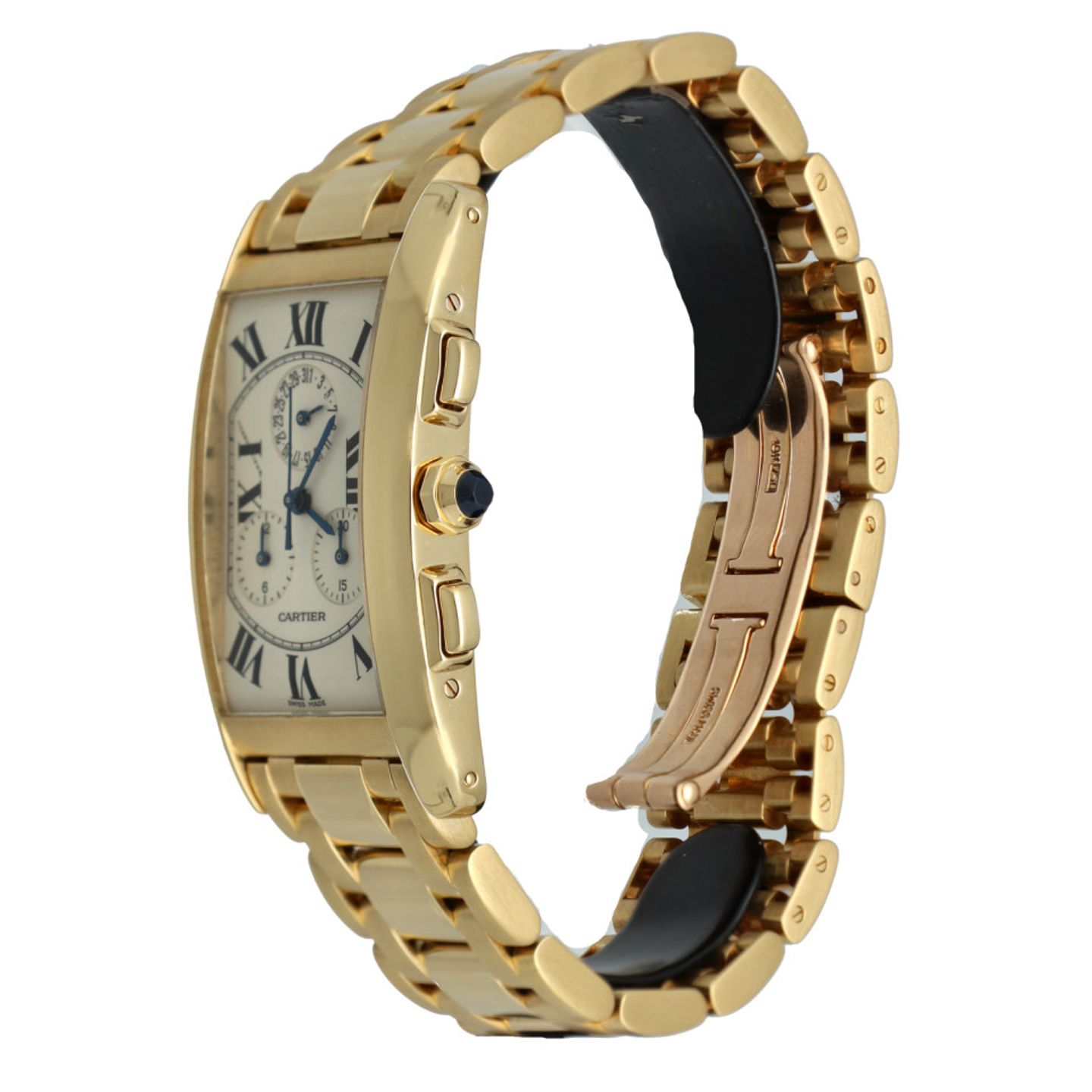 Cartier Tank Américaine 1730 (1999) - White dial 26 mm Yellow Gold case (3/7)