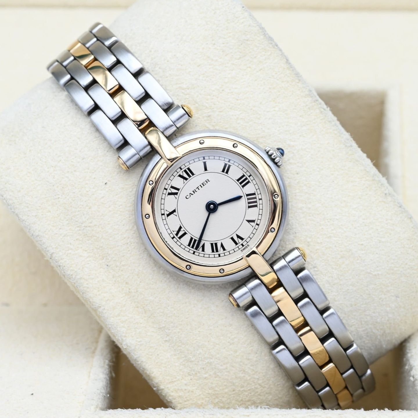 Cartier Panthère 1057920 (Unknown (random serial)) - White dial 24 mm Gold/Steel case (1/8)