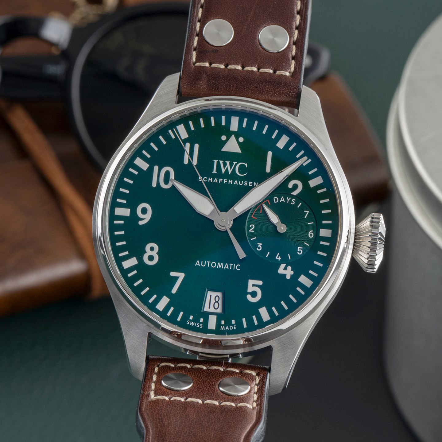 IWC Big Pilot IW501015 (Unknown (random serial)) - Green dial 46 mm Steel case (3/8)
