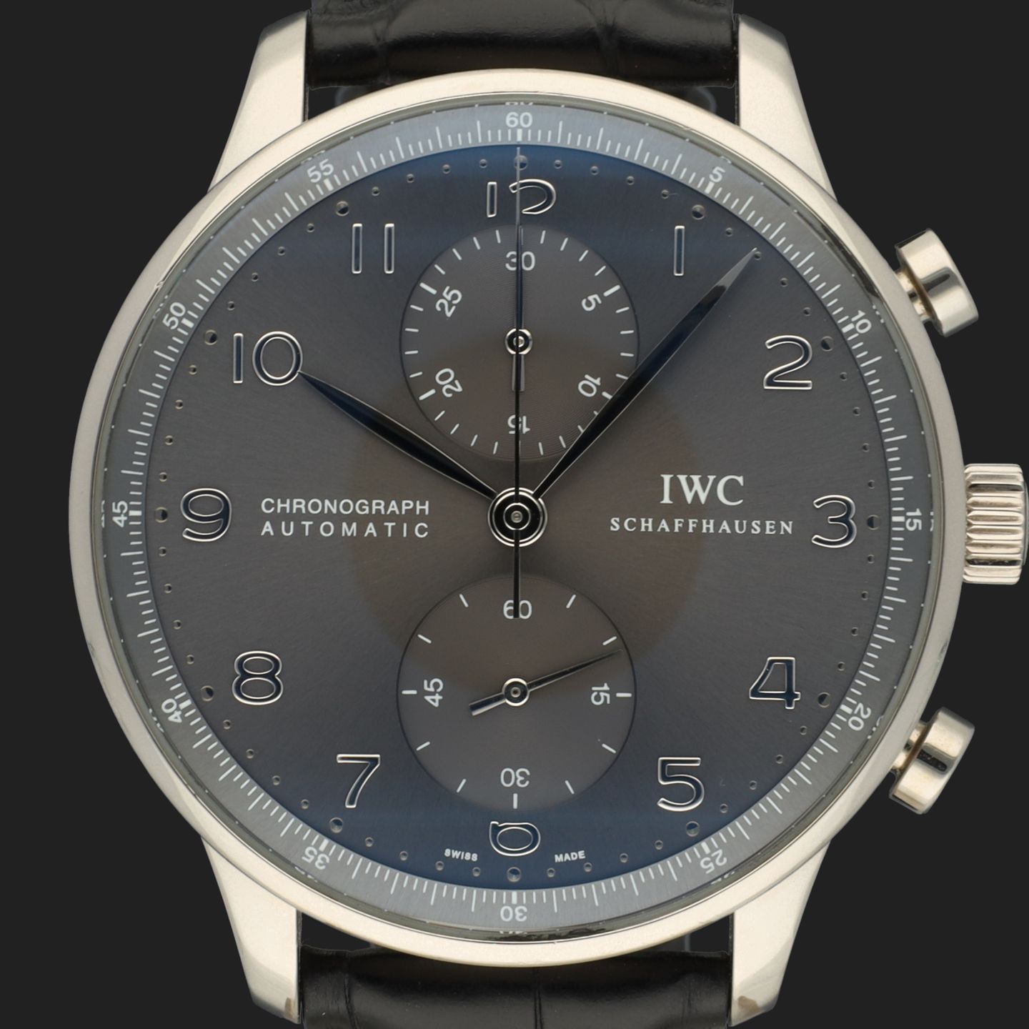 IWC Portuguese Chronograph IW371431 (2016) - Grey dial 41 mm White Gold case (2/8)