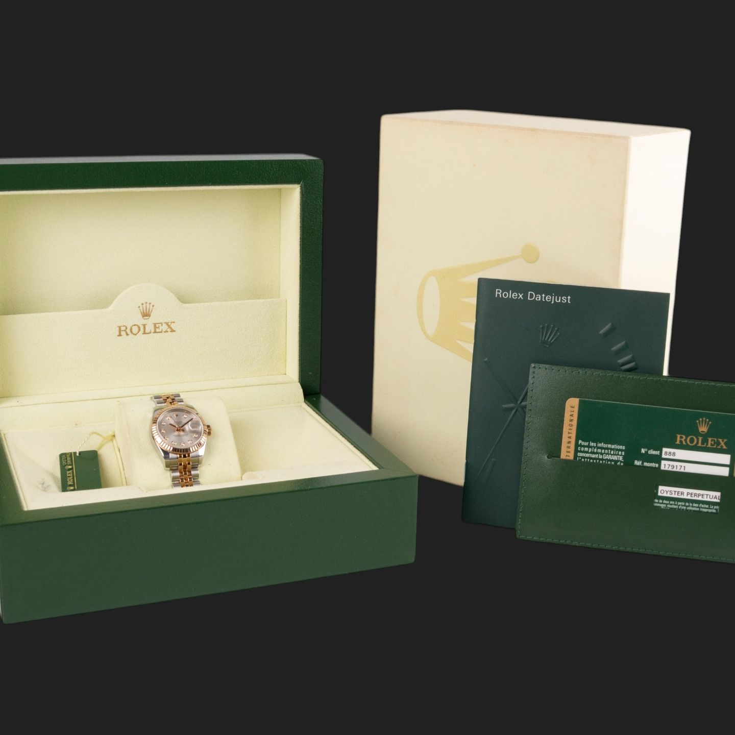 Rolex Lady-Datejust 179171 (2008) - Silver dial 26 mm Gold/Steel case (8/8)