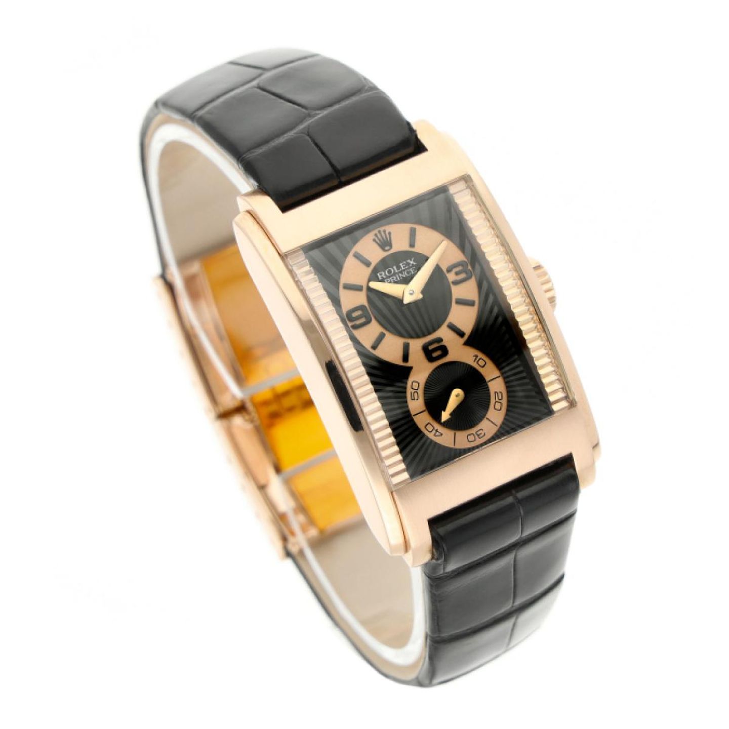 Rolex Cellini Prince 5442/5 (2009) - Black dial 28 mm Rose Gold case (3/5)