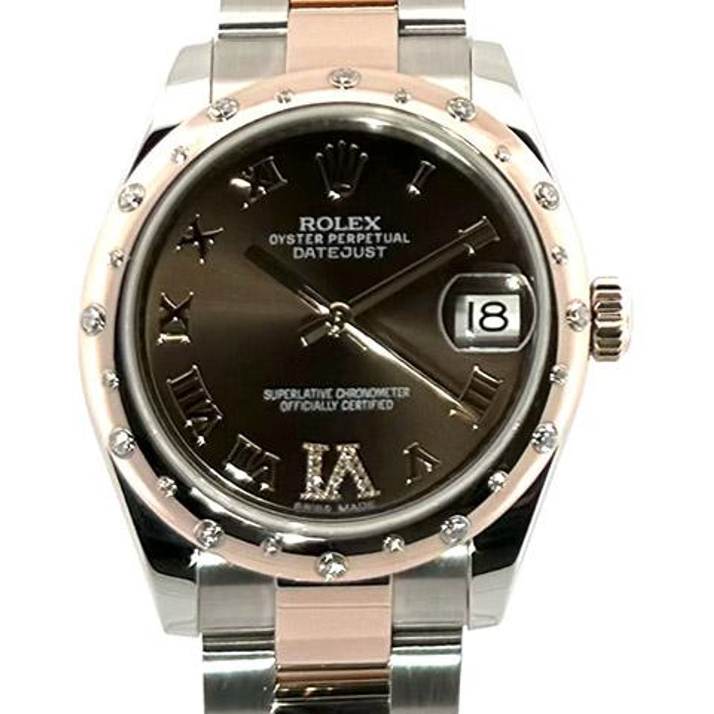 Rolex Datejust 31 178341 (2012) - Brown dial 31 mm Gold/Steel case (1/8)