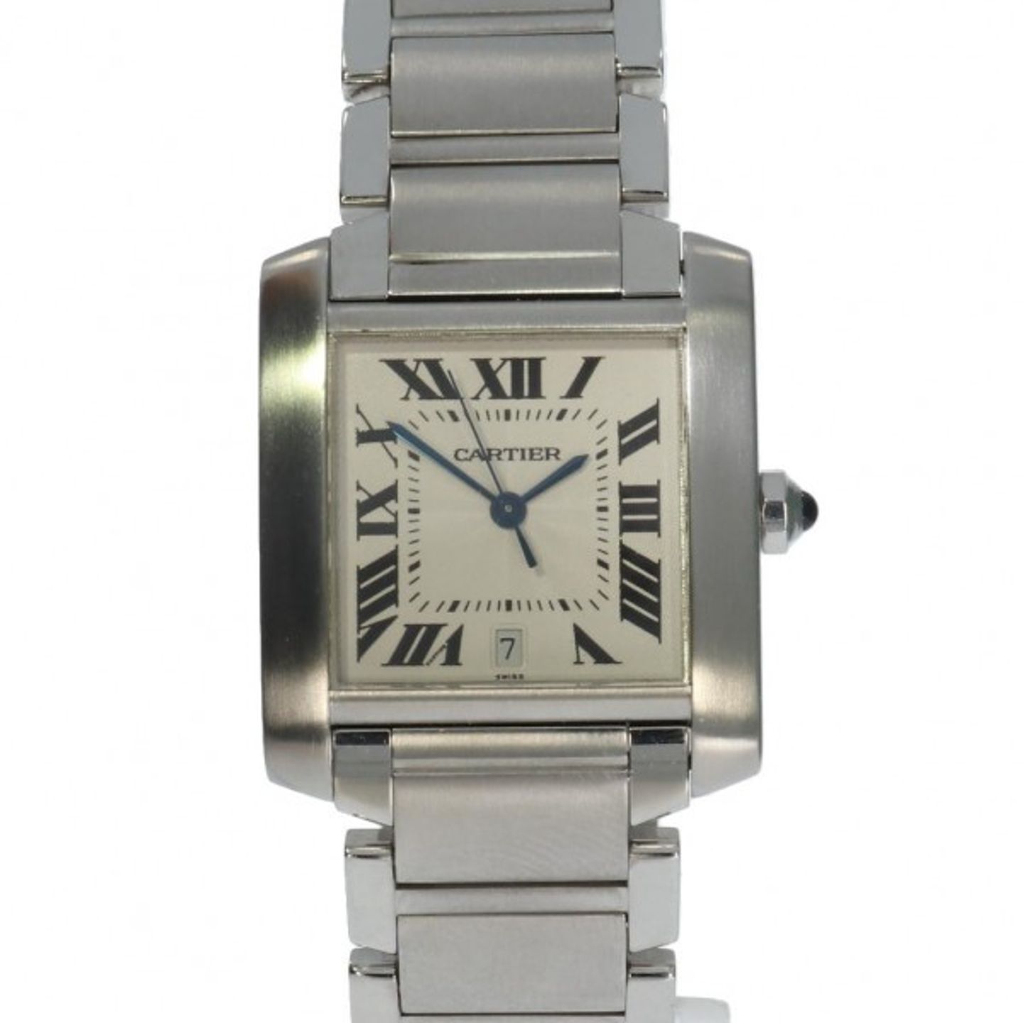 Cartier Tank Française W51002Q3 (Unknown (random serial)) - White dial 28 mm Steel case (1/5)