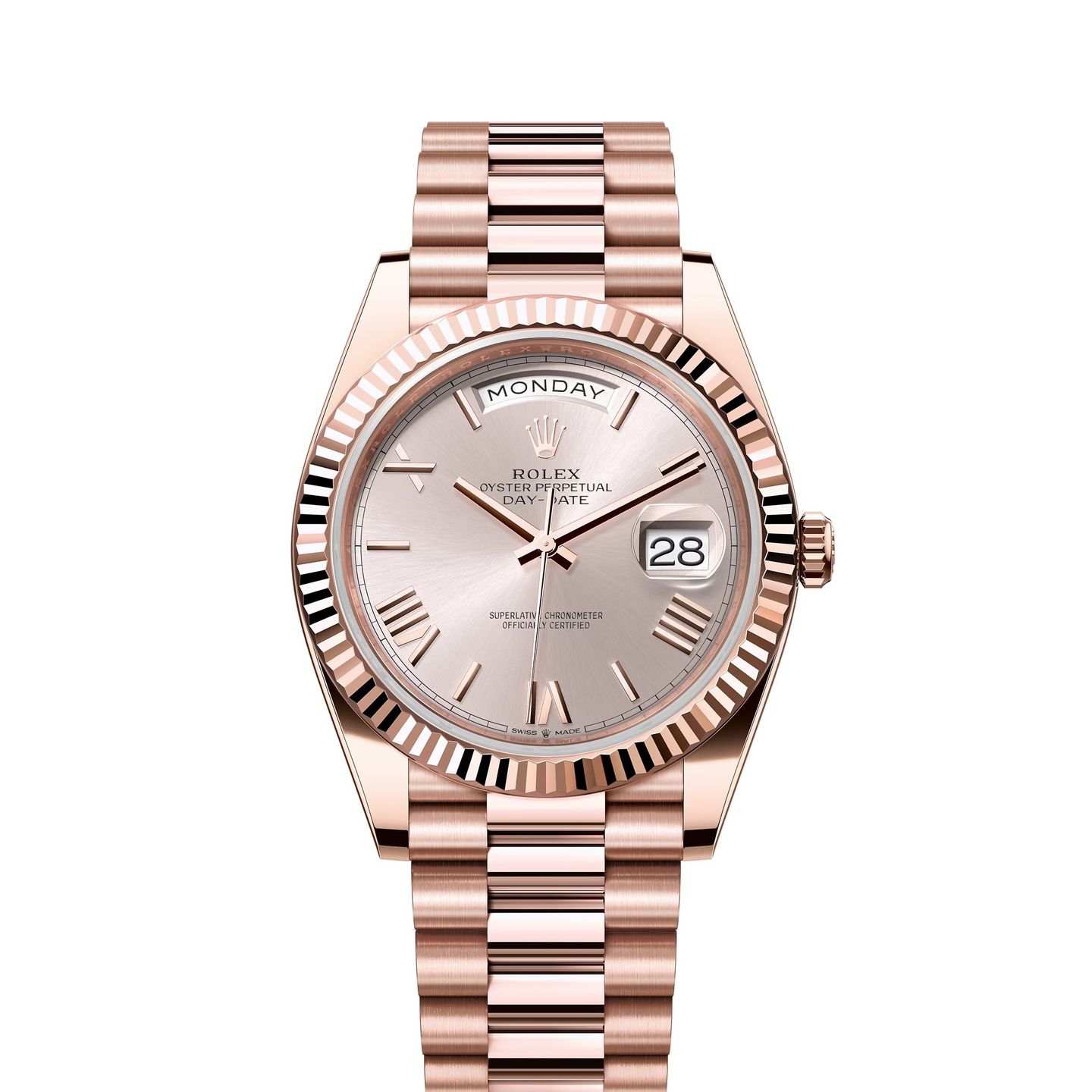 Rolex Day-Date 40 228235 (Unknown (random serial)) - Pink dial 40 mm Rose Gold case (1/8)