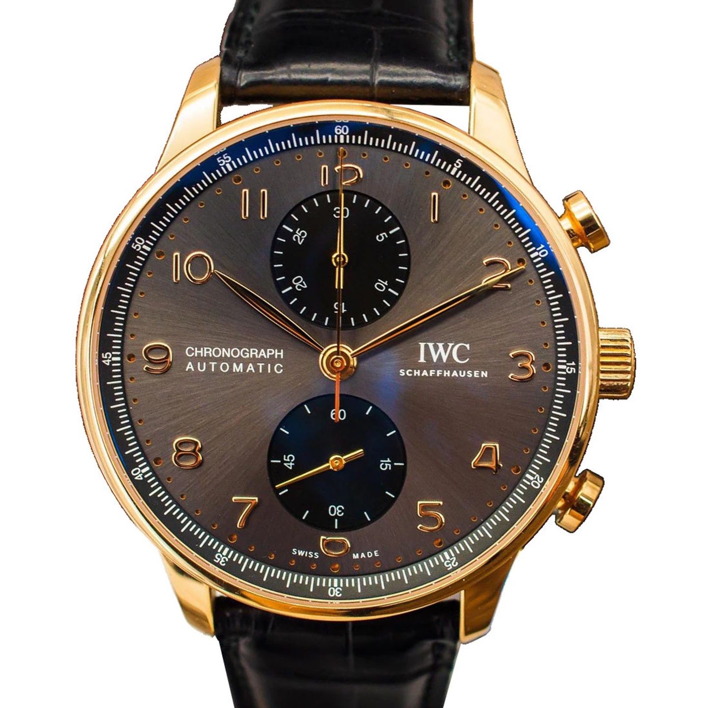 IWC Portuguese Chronograph IW371610 (2024) - Grijs wijzerplaat 41mm Roodgoud (2/3)