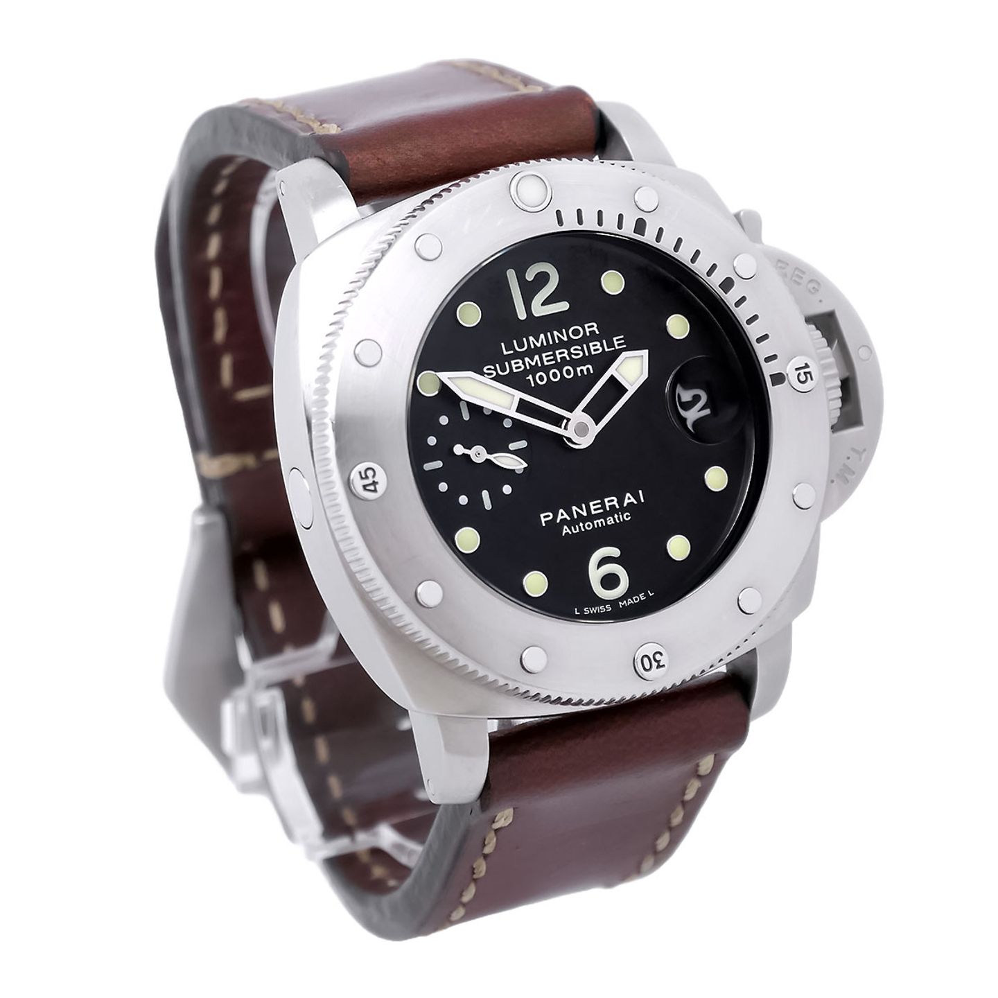 Panerai Luminor 1950 PAM00243 (2007) - Black dial 44 mm Steel case (3/8)