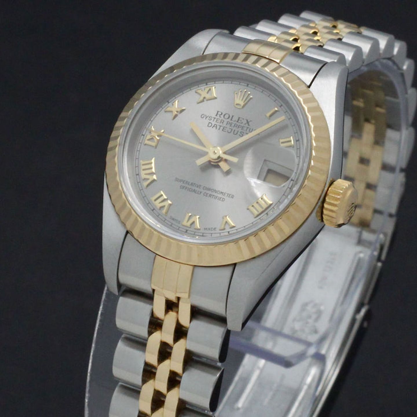 Rolex Lady-Datejust 69173 (1998) - Grey dial 26 mm Gold/Steel case (7/7)