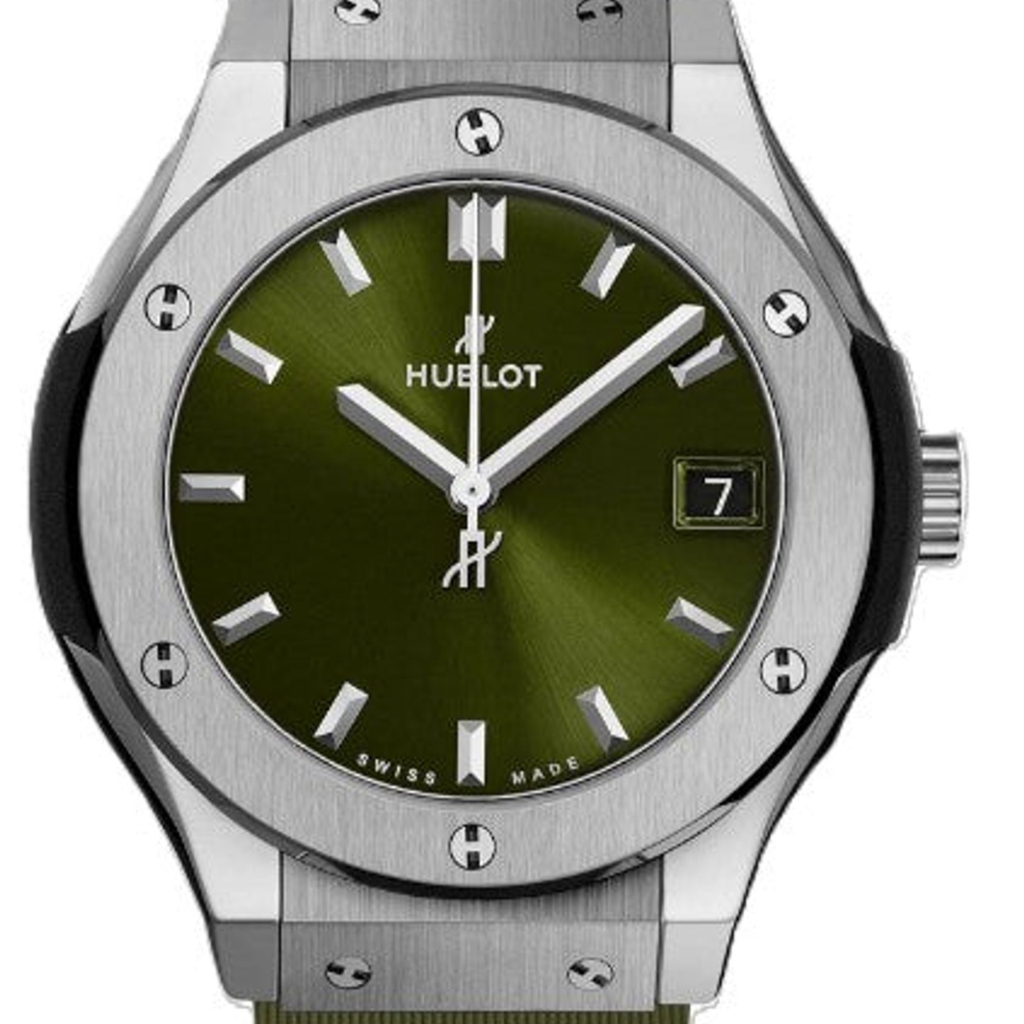 Hublot Classic Fusion Quartz 581.NX.8970.RX (2025) - Green dial 33 mm Titanium case (1/1)