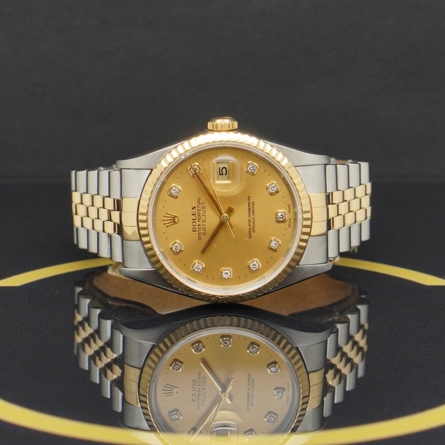 Rolex Datejust 36 16233 (1995) - Gold dial 36 mm Gold/Steel case (7/7)