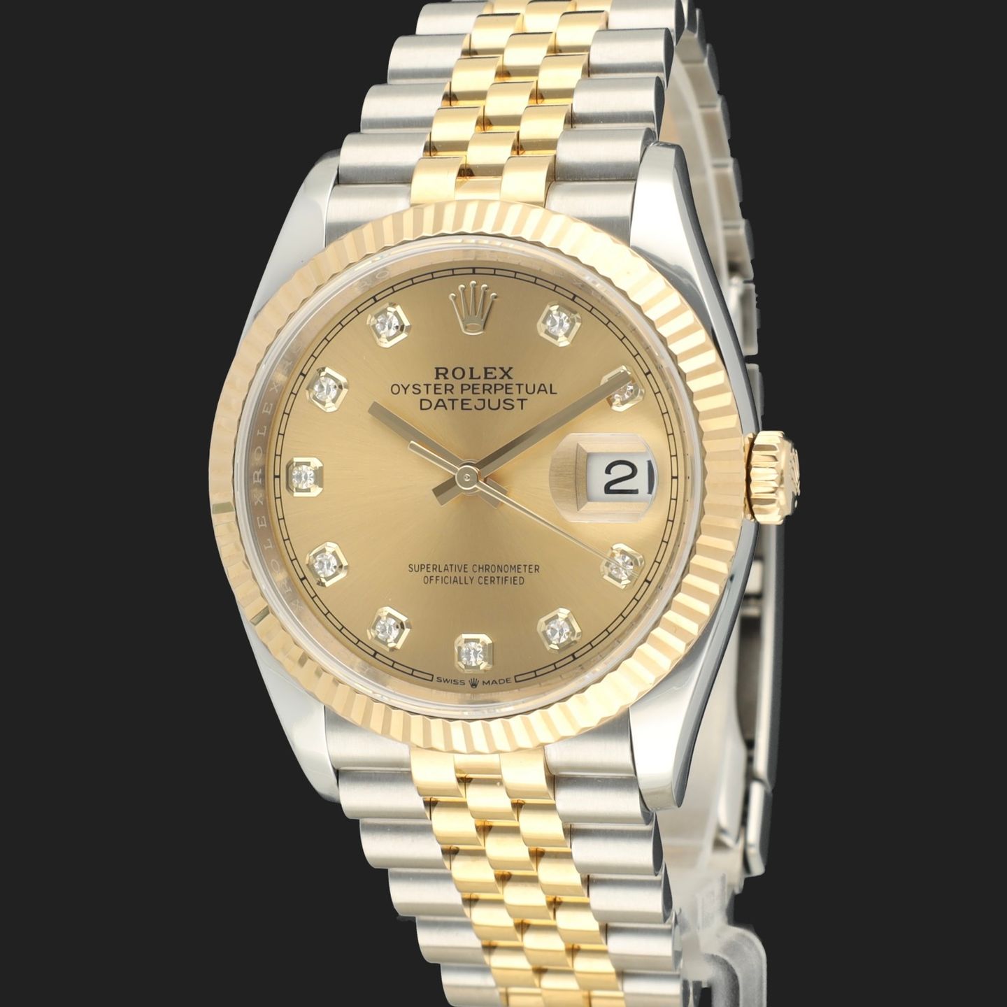 Rolex Datejust 36 126233 (2019) - Champagne dial 36 mm Gold/Steel case (1/8)