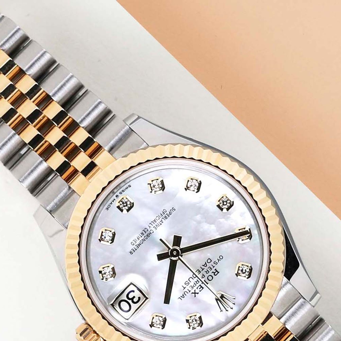 Rolex Datejust 31 278273 (2022) - Parelmoer wijzerplaat 31mm Goud/Staal (4/8)