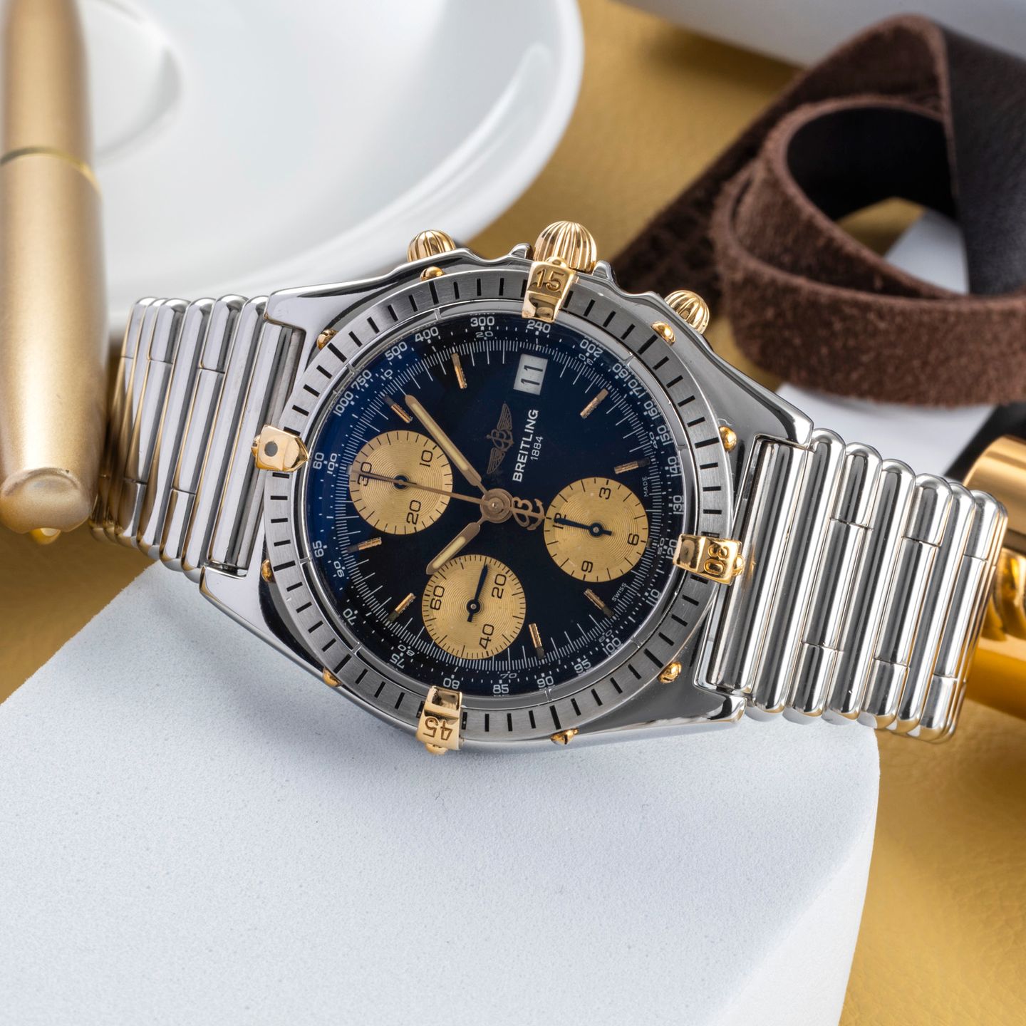 Breitling Chronomat B13047 (1995) - Zwart wijzerplaat 45mm Staal (2/8)