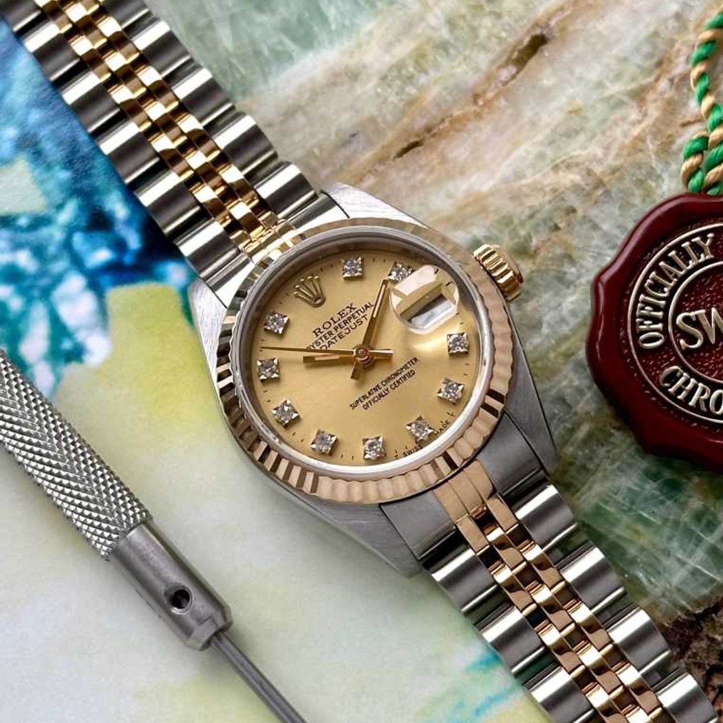 Rolex Lady-Datejust 69173G (1988) - Goud wijzerplaat 26mm Goud/Staal (3/8)