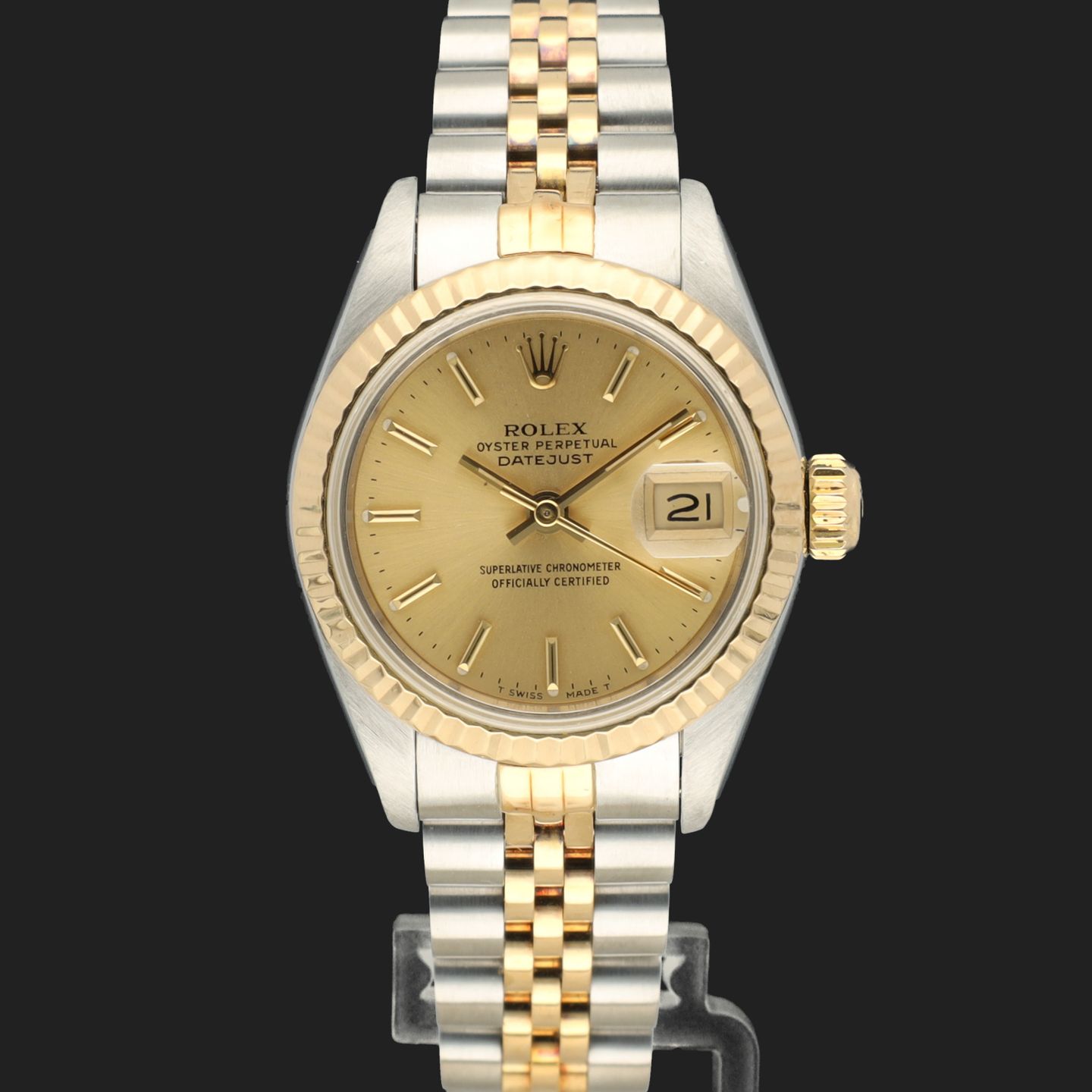 Rolex Lady-Datejust 69173 (1992) - Champagne dial 26 mm Gold/Steel case (2/8)