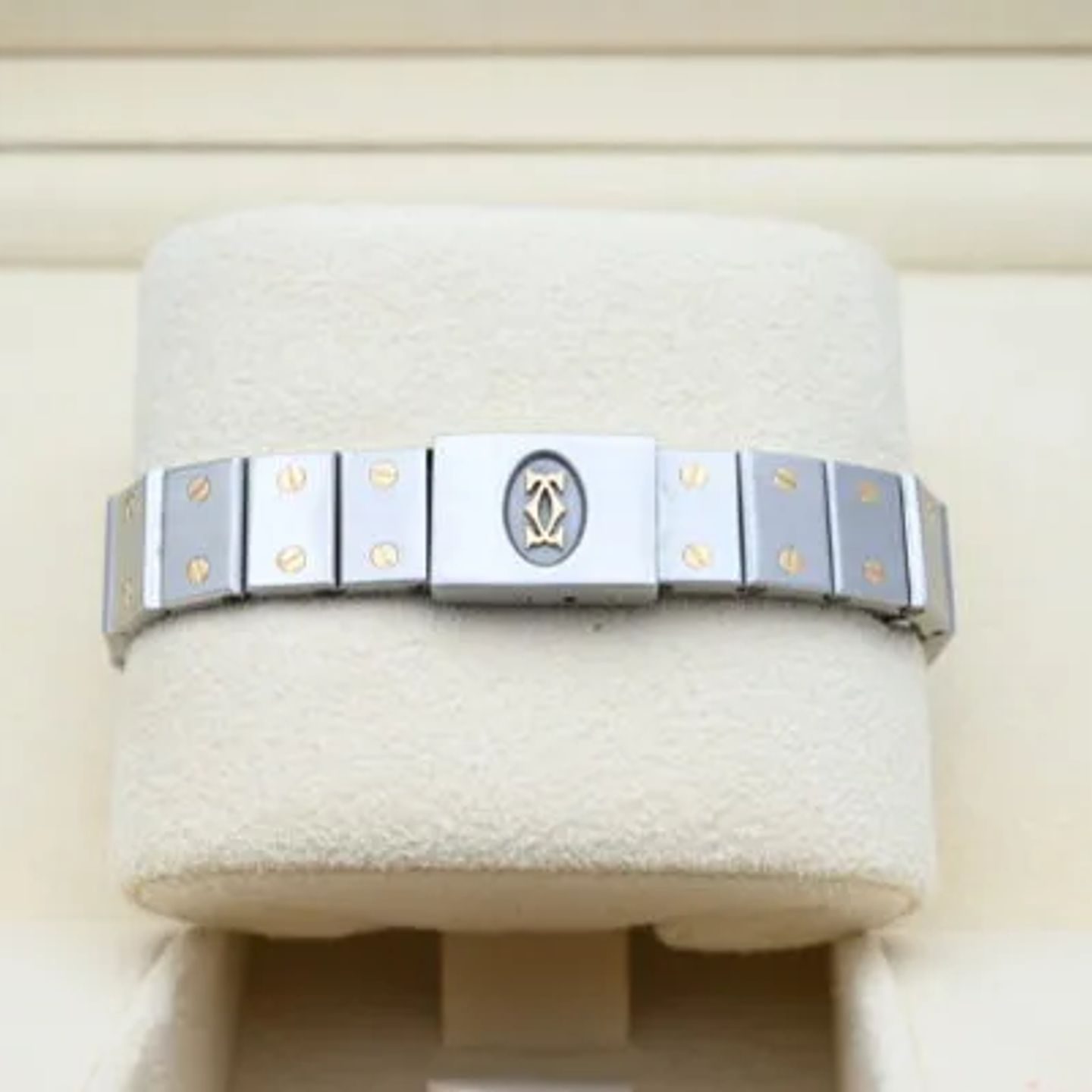 Cartier Santos 187903 (1991) - Beige wijzerplaat 25mm Goud/Staal (6/7)