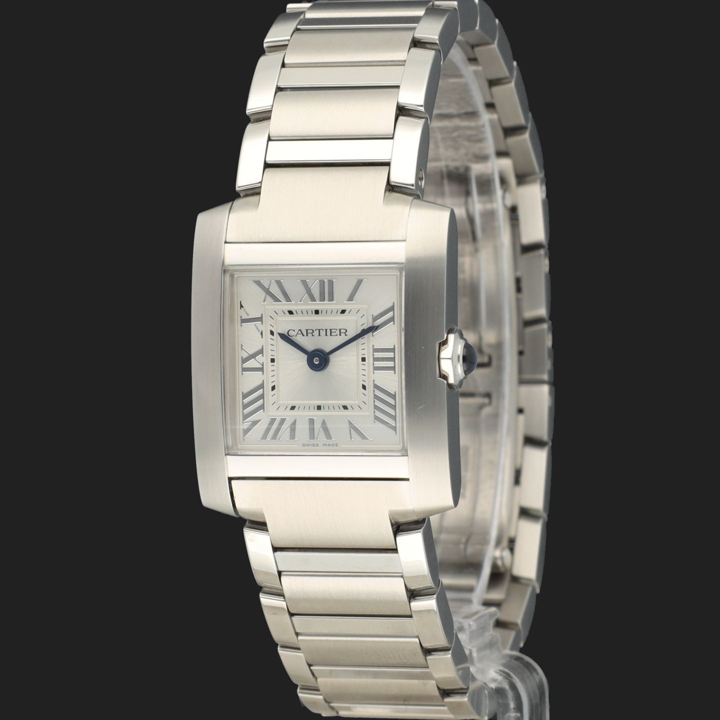 Cartier Tank Française WSTA0065 (2023) - Zilver wijzerplaat 21mm Staal (1/8)