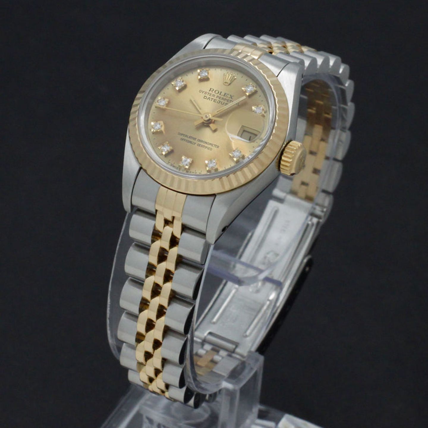 Rolex Lady-Datejust 69173 (1992) - Gold dial 26 mm Gold/Steel case (5/7)