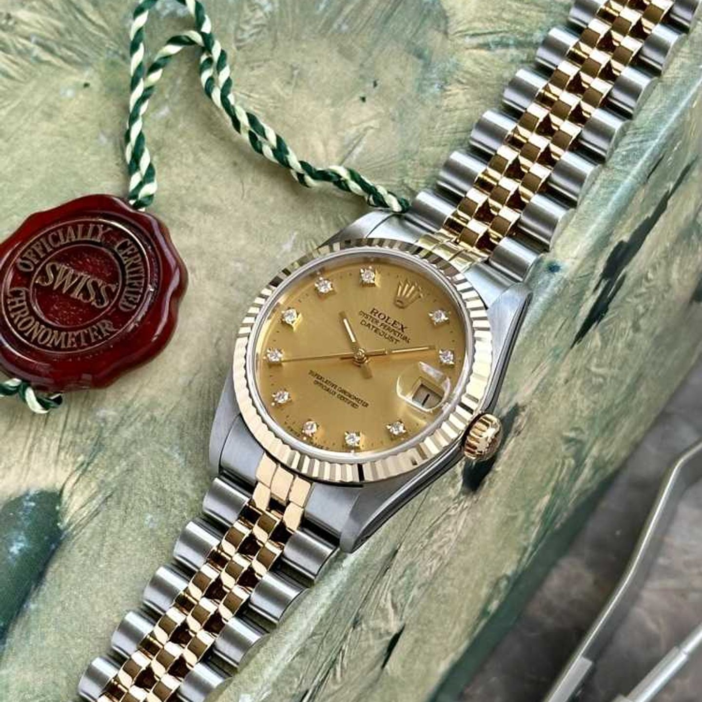 Rolex Datejust 31 68273 (1988) - Gold dial 31 mm Gold/Steel case (5/8)