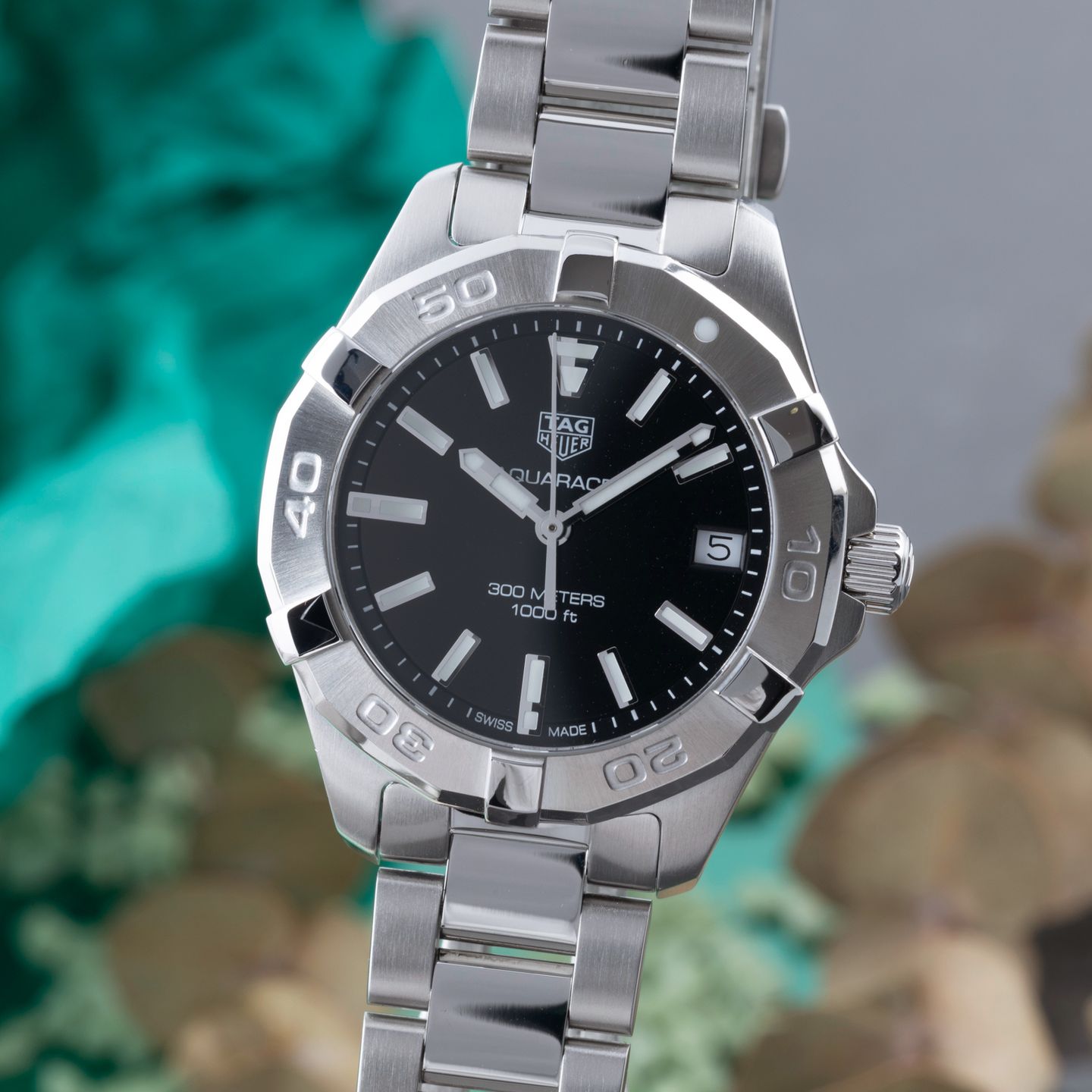 TAG Heuer Aquaracer Lady WBD1310.BA0740 (Onbekend (willekeurig serienummer)) - Zwart wijzerplaat 32mm Staal (3/8)