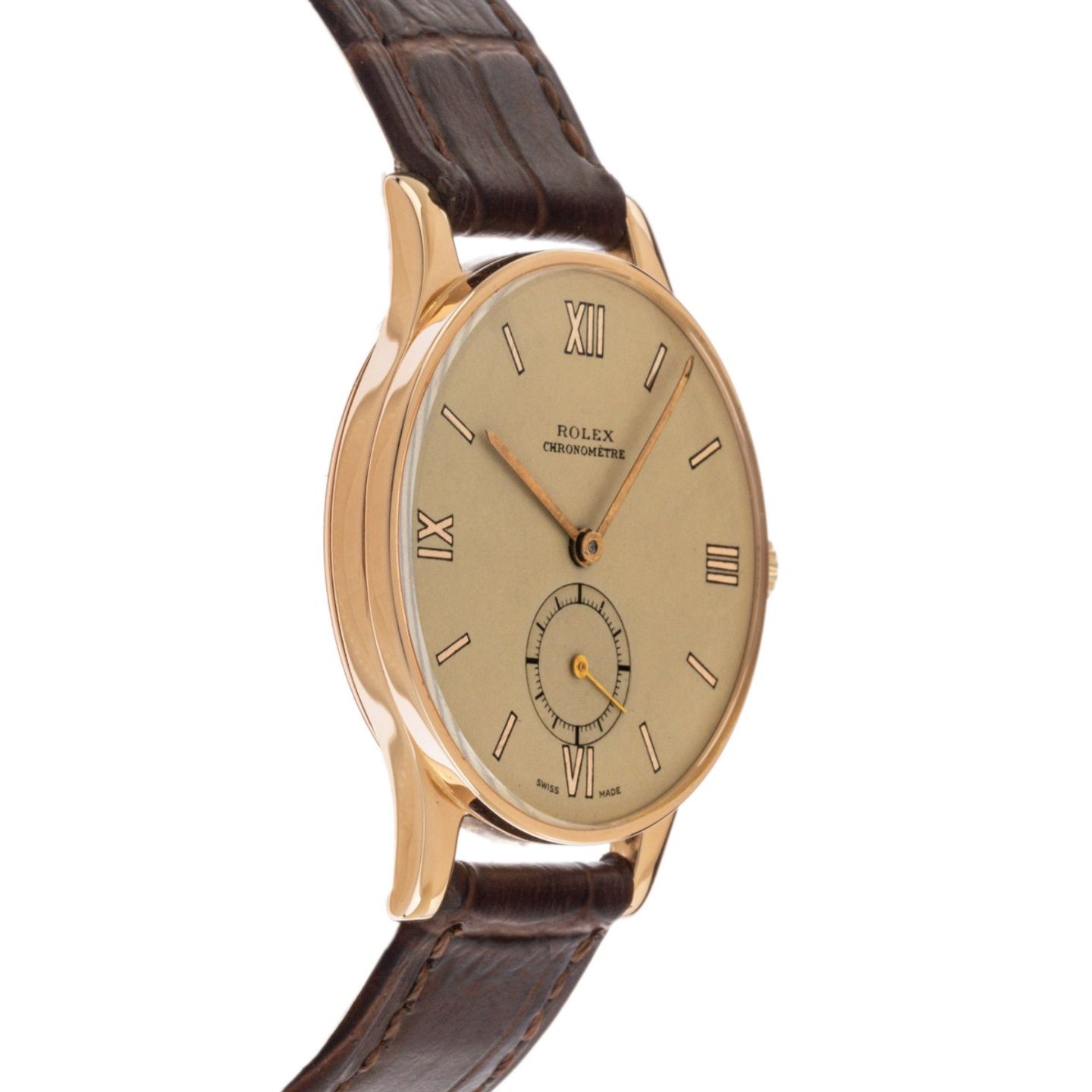 Rolex Precision 2582A (1958) - Champagne wijzerplaat 32mm Roségoud (5/8)