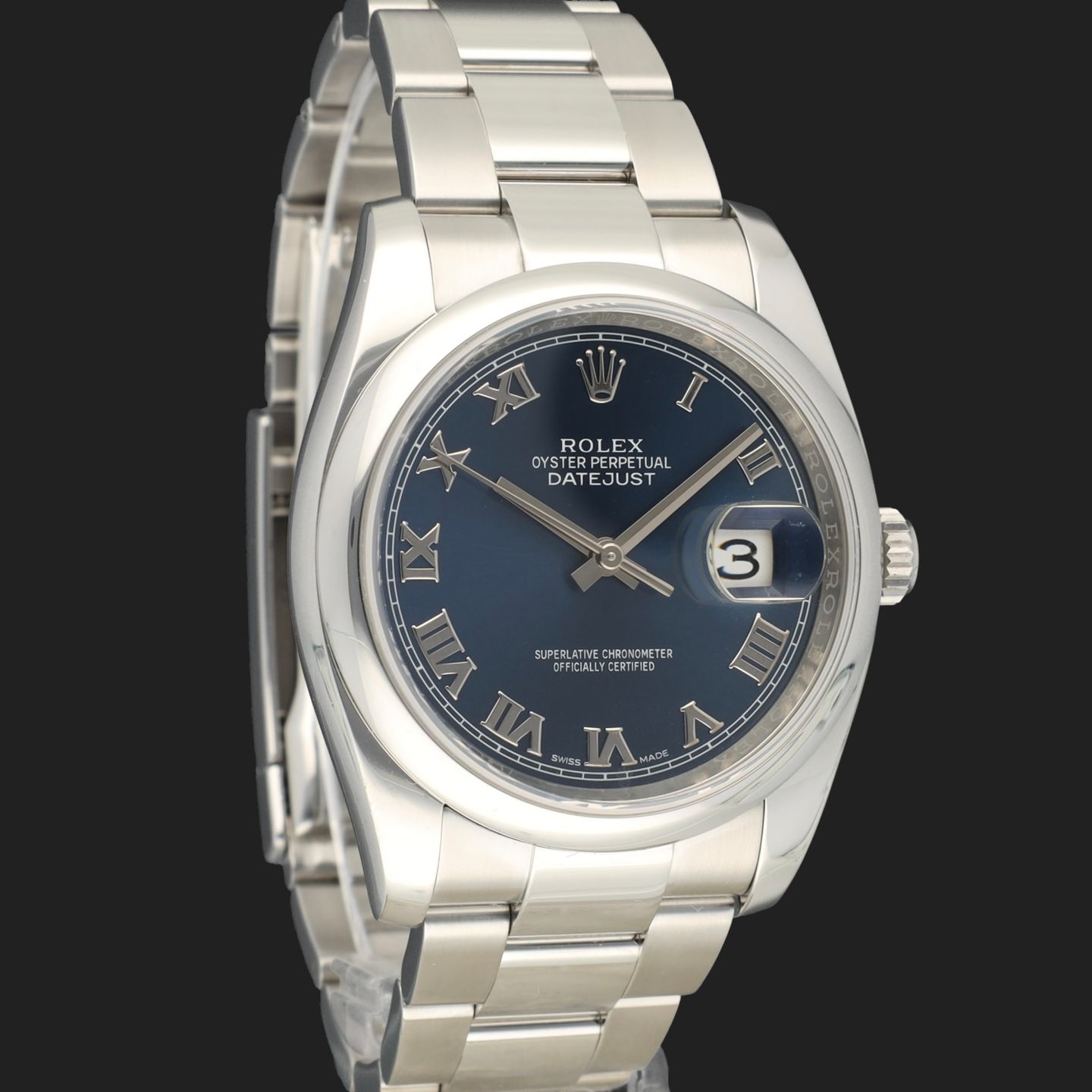 Rolex Datejust 36 116200 (2015) - Blauw wijzerplaat 36mm Staal (4/8)