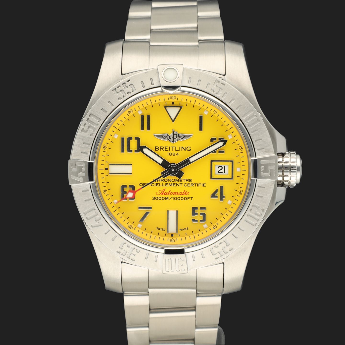 Breitling Avenger II Seawolf A1733110 (2018) - Yellow dial 45 mm Steel case (2/8)