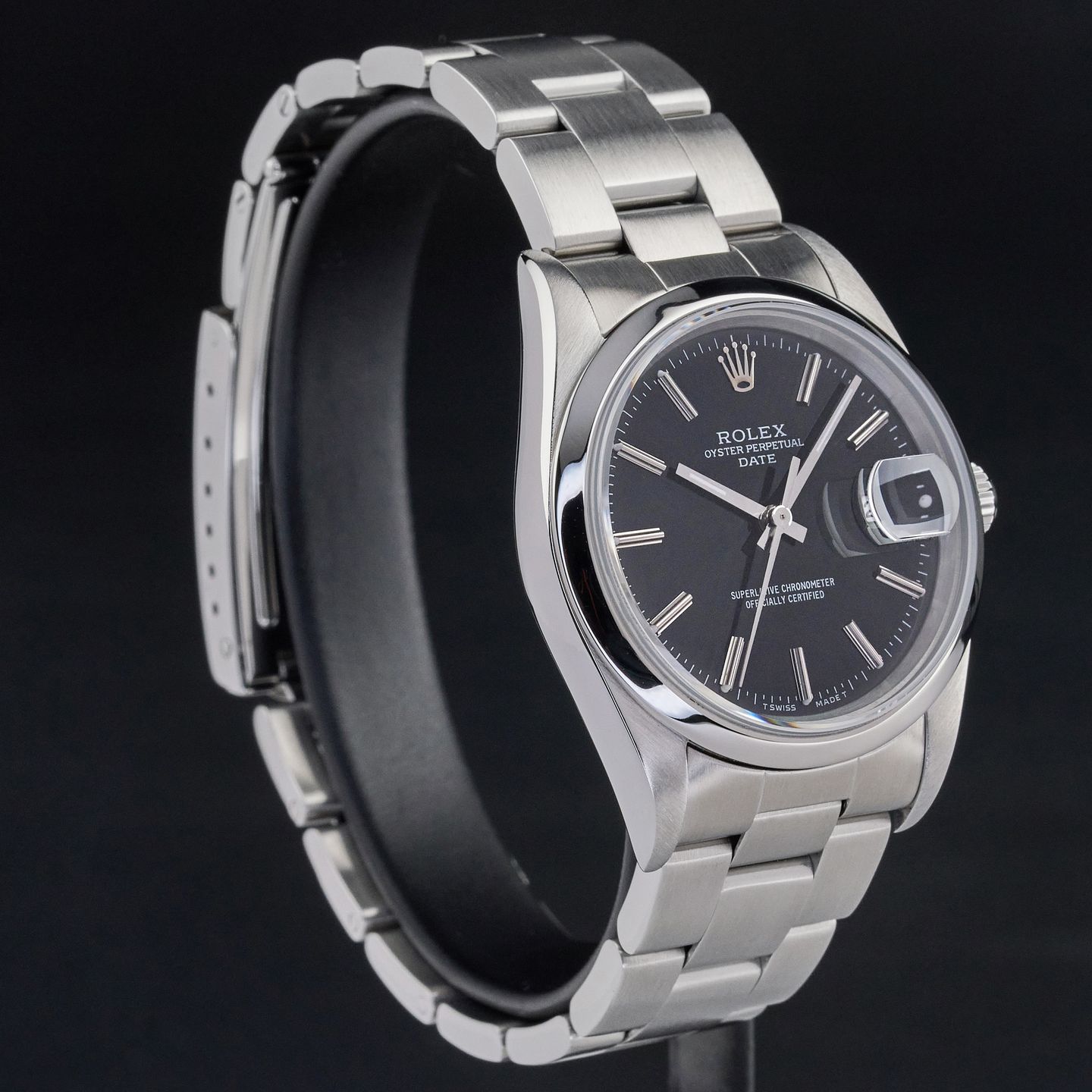 Rolex Oyster Perpetual Date 15200 (1993) - Black dial 34 mm Steel case (5/8)
