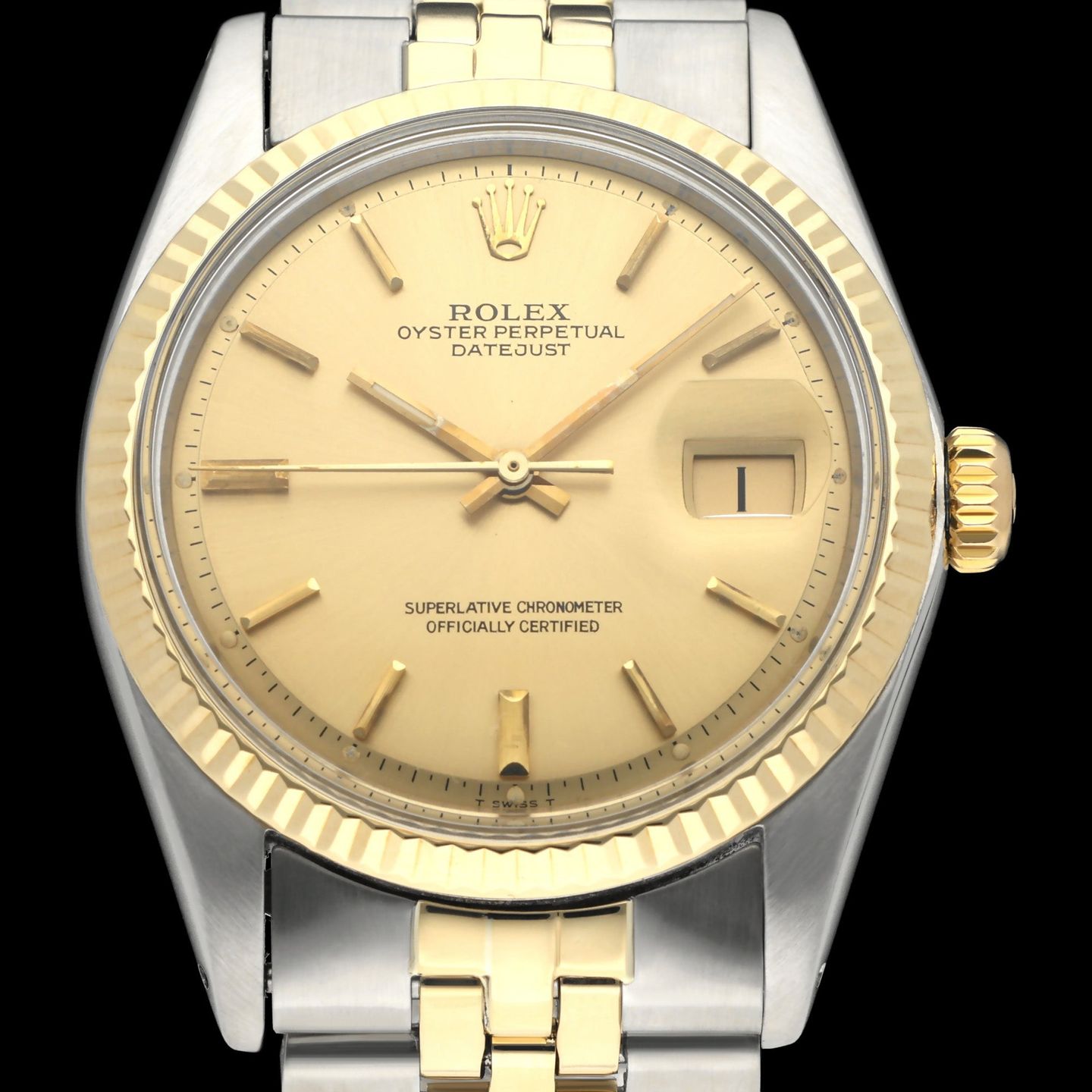Rolex Datejust 1601 (1974) - Champagne dial 36 mm Gold/Steel case (1/8)