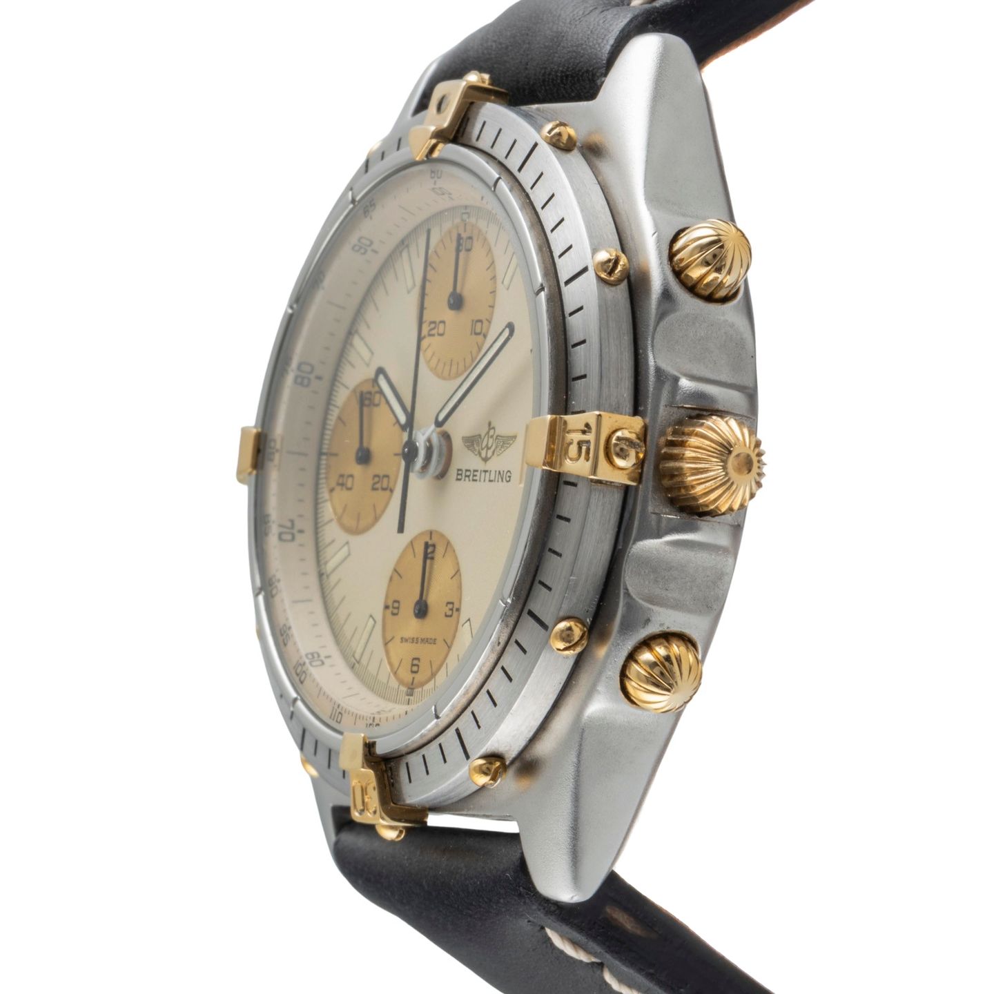 Breitling Chronomat 81950 (1990) - Beige dial 39 mm Gold/Steel case (6/8)