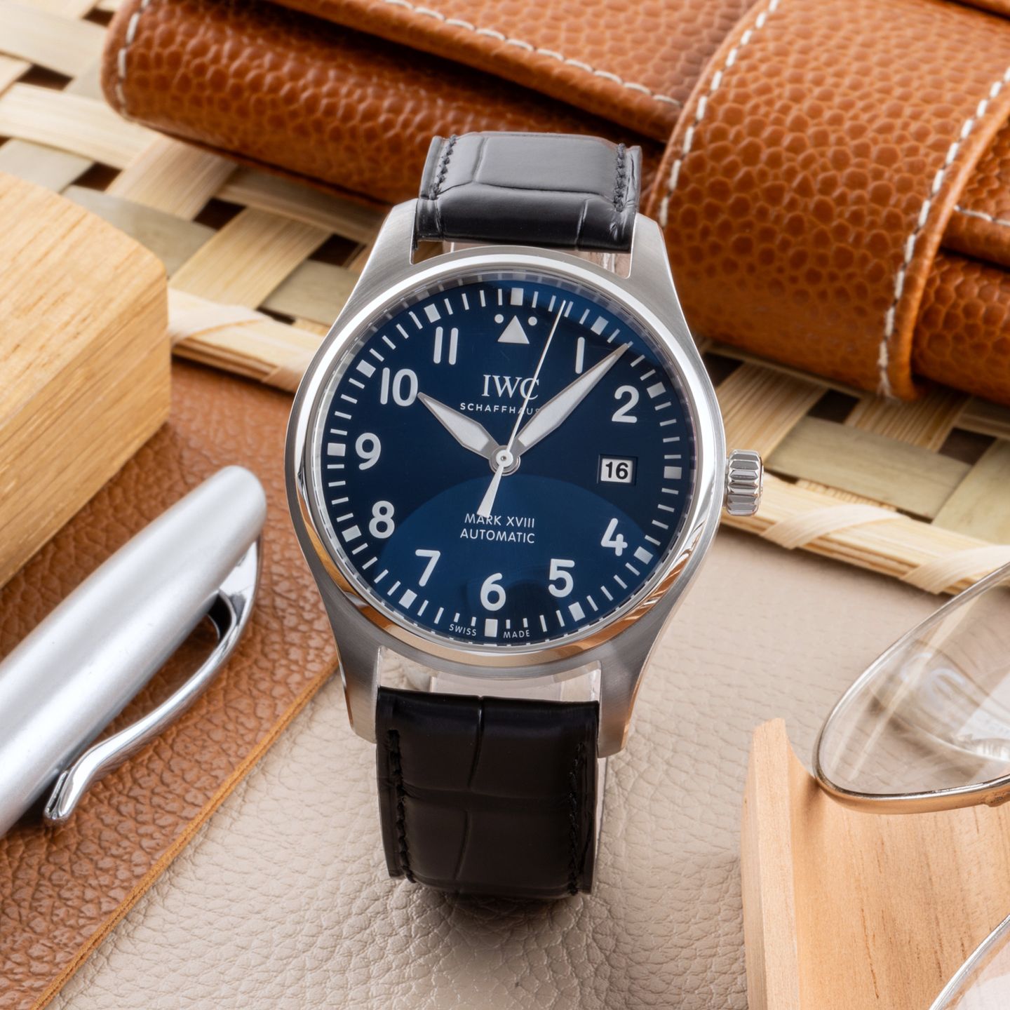 IWC Pilot Mark IW327004 (Onbekend (willekeurig serienummer)) - Blauw wijzerplaat 40mm Staal (1/8)