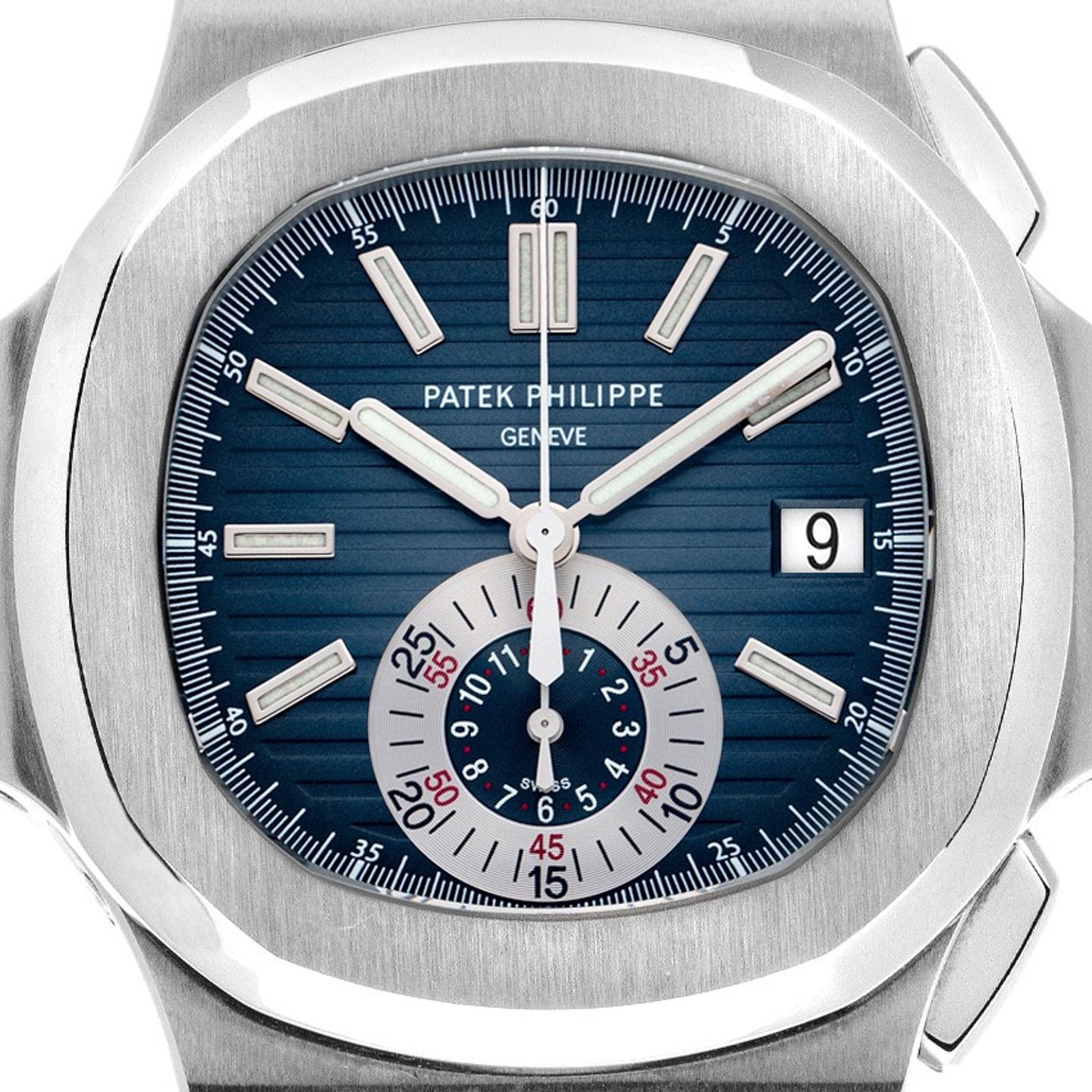 Patek Philippe Nautilus 5980/1A-001 (2008) - Blauw wijzerplaat 41mm Staal (1/6)