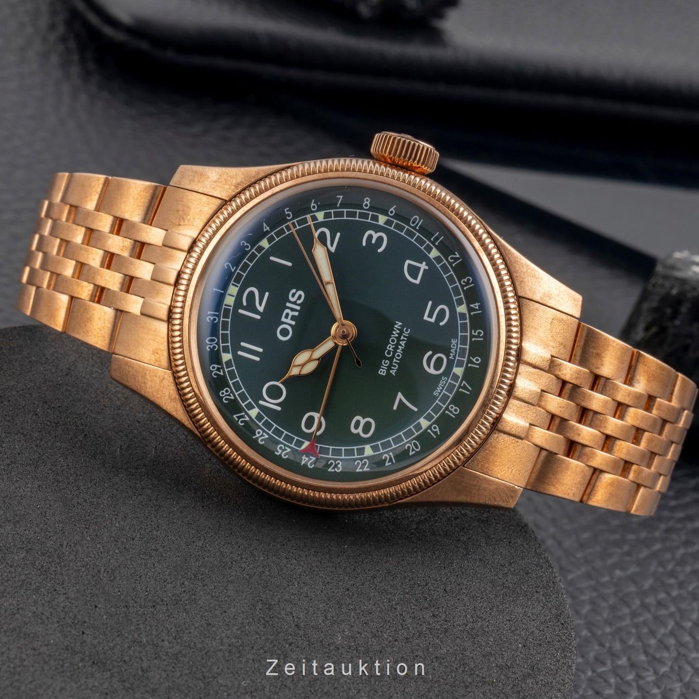 Oris Big Crown Pointer Date 01 754 7741 3167-07 8 20 01 (Unknown (random serial)) - Green dial 40 mm Bronze case (2/8)
