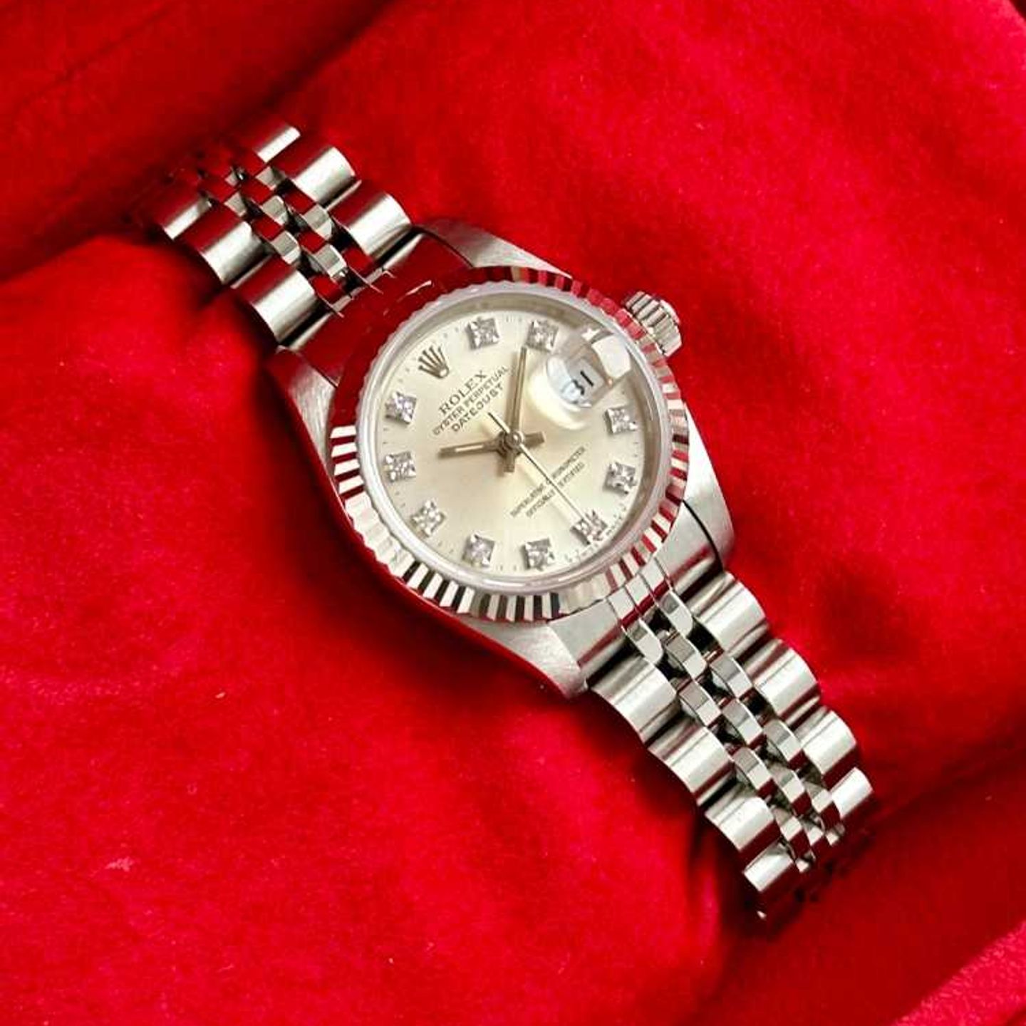 Rolex Lady-Datejust 69174G (1991) - Silver dial 26 mm Steel case (2/8)