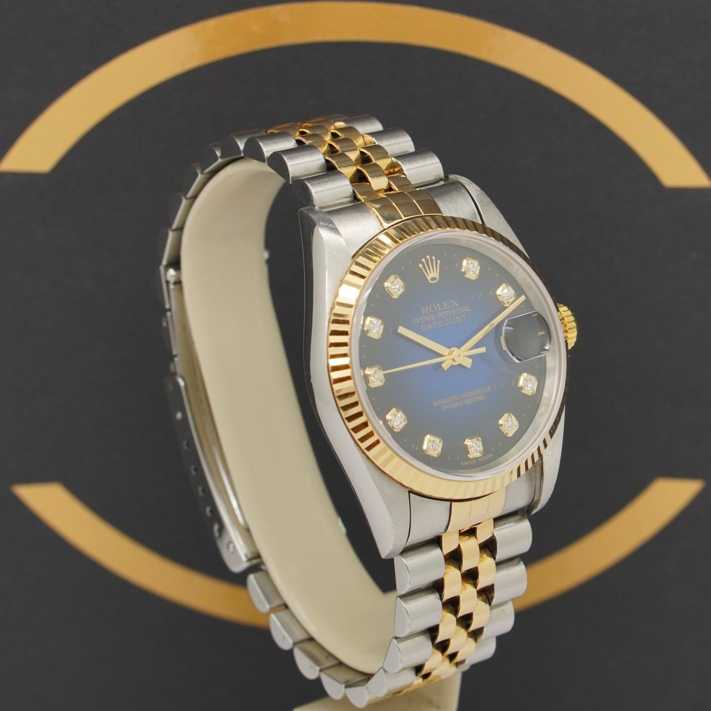 Rolex Datejust 36 16233 (1996) - Blue dial 36 mm Gold/Steel case (3/7)