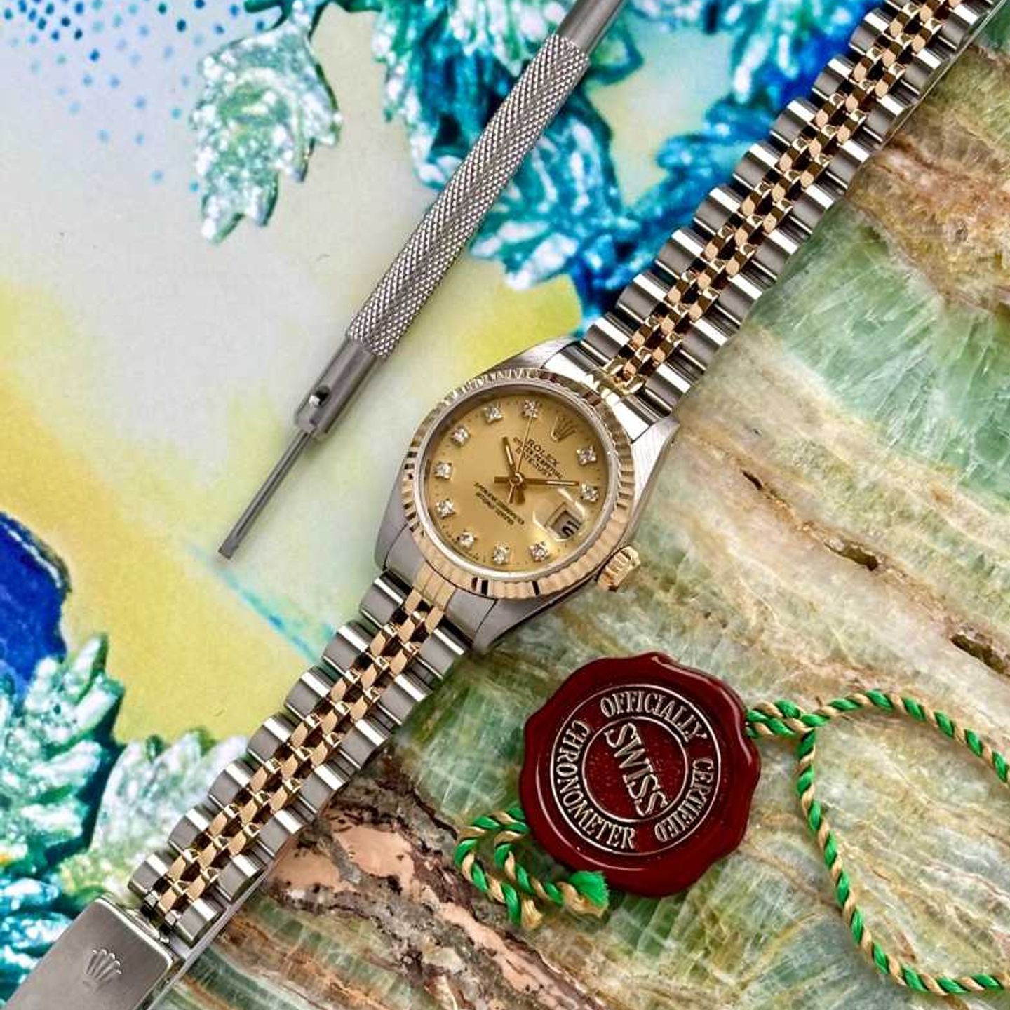 Rolex Lady-Datejust 69173G (1988) - Goud wijzerplaat 26mm Goud/Staal (6/8)