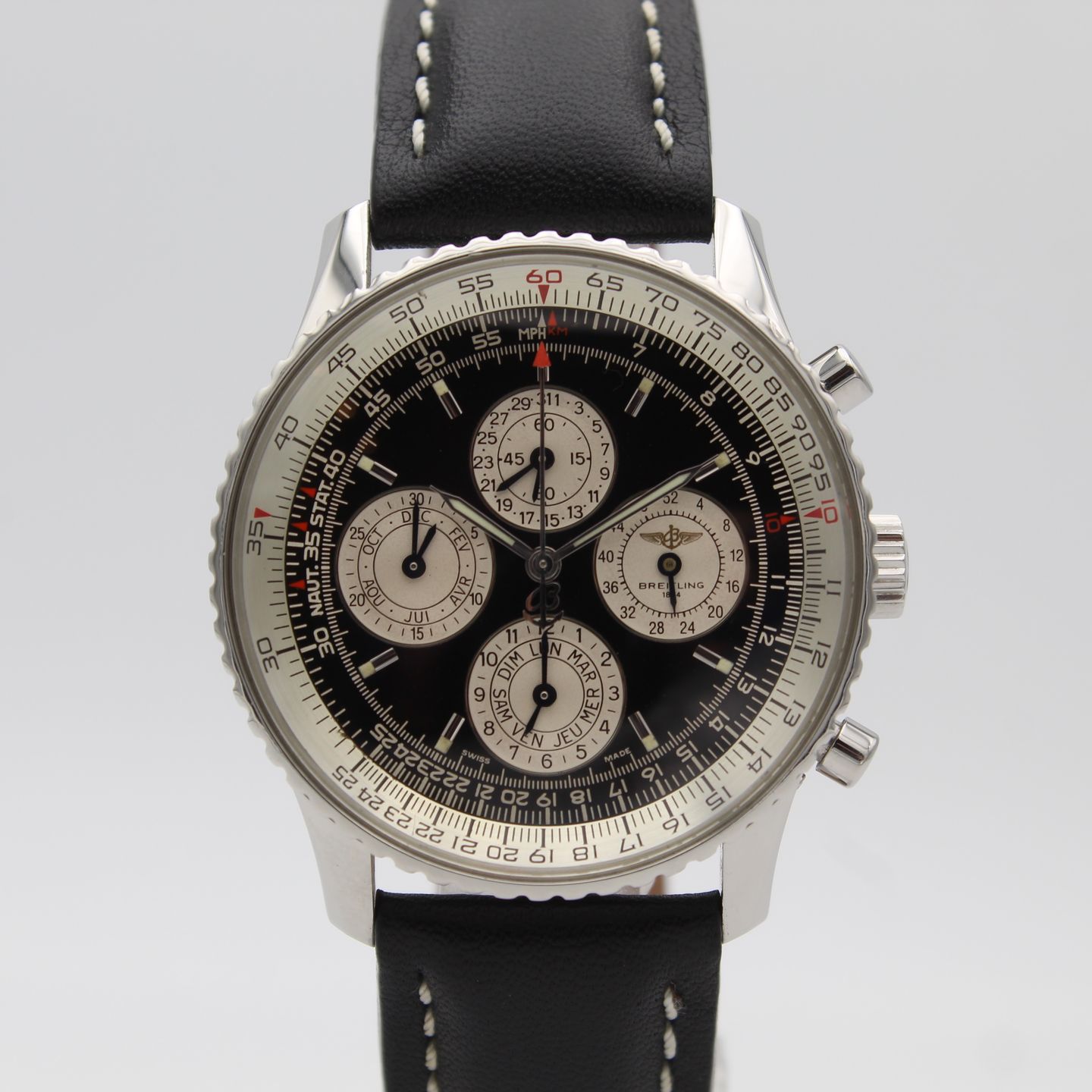 Breitling Navitimer 1461 A38022 (1997) - Zwart wijzerplaat 41mm Staal (1/8)