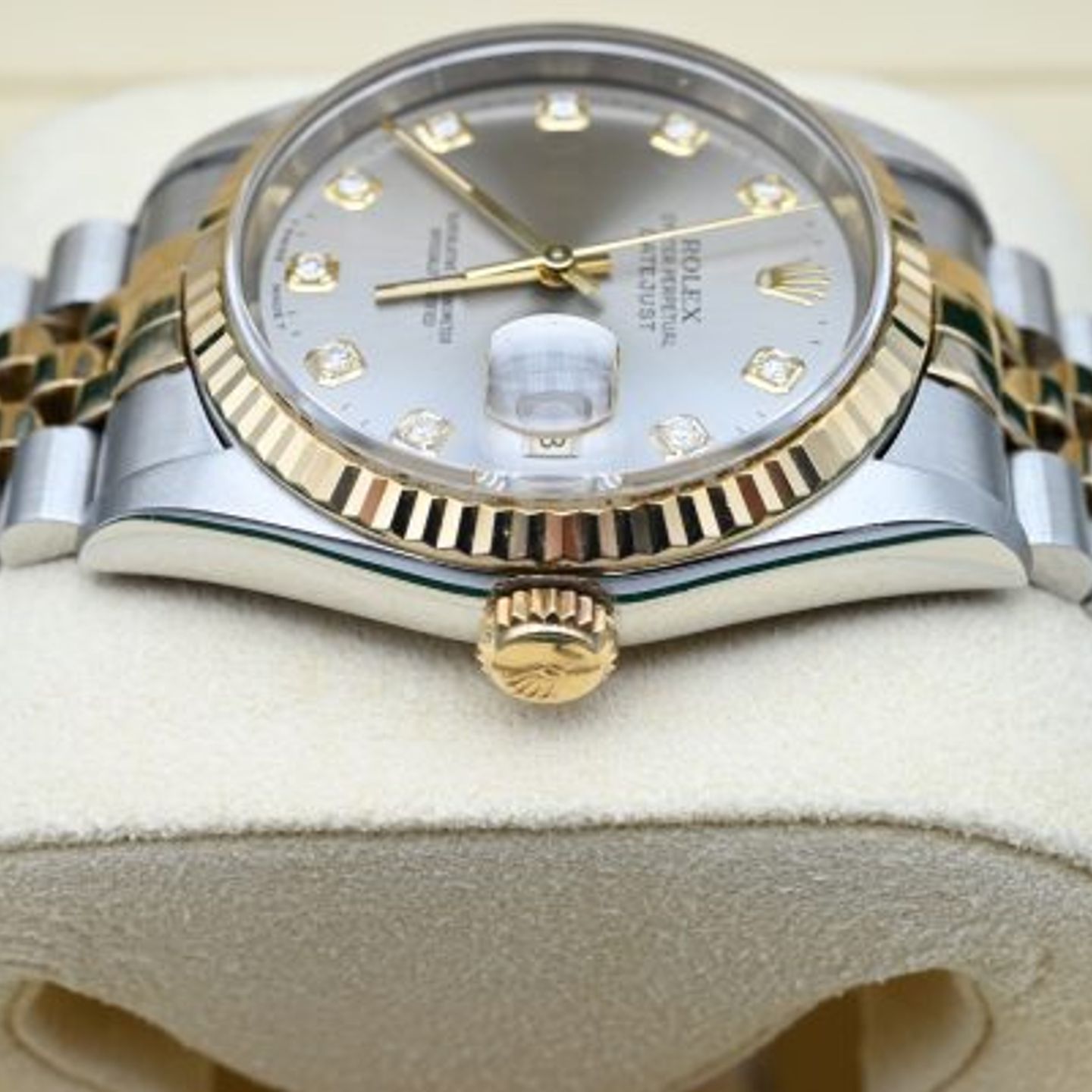 Rolex Datejust 36 16233 (1996) - Grey dial 36 mm Gold/Steel case (4/8)