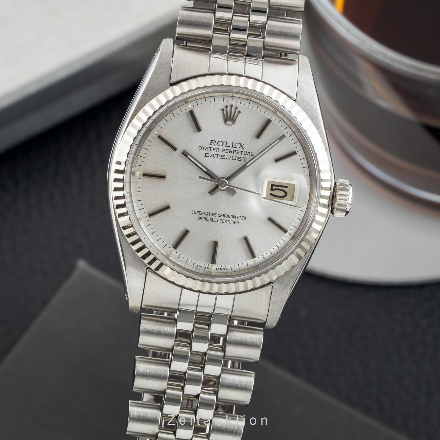 Rolex Datejust 1601 (1974) - Silver dial 36 mm Gold/Steel case (1/8)