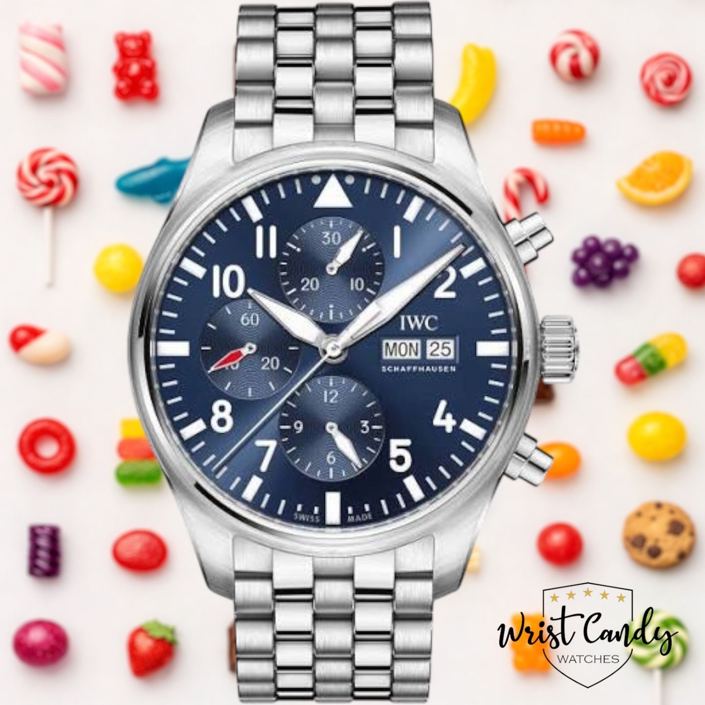 IWC Pilot Chronograph IW377717 (2021) - Blue dial 43 mm Steel case (1/8)