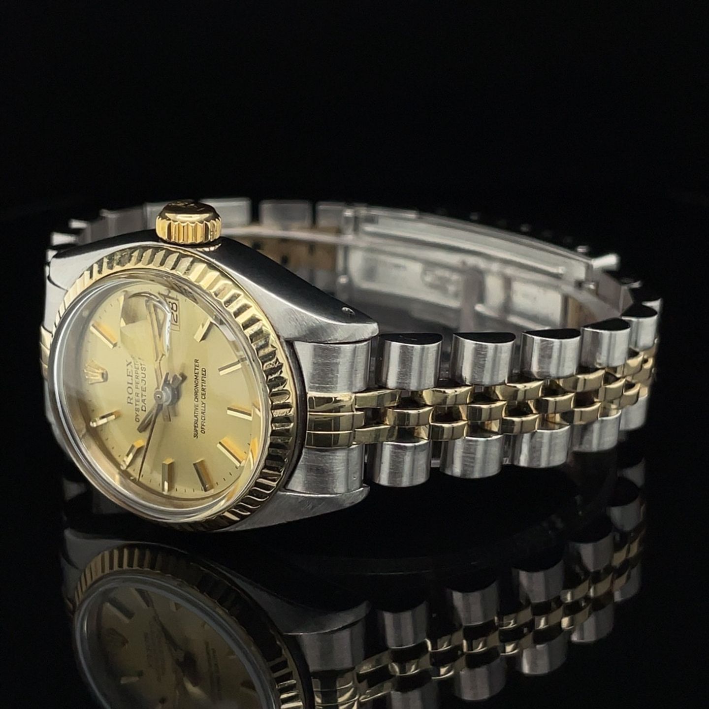Rolex Lady-Datejust 6917 (1976) - Champagne dial 26 mm Steel case (7/8)