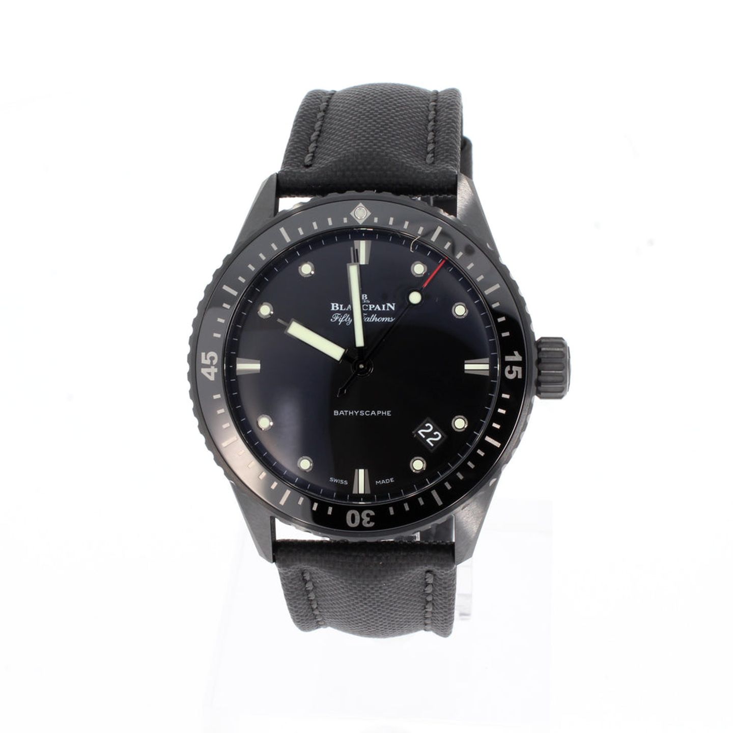 Blancpain Fifty Fathoms Bathyscaphe 5000-0130-B52A (2025) - Zwart wijzerplaat 44mm Keramiek (5/5)