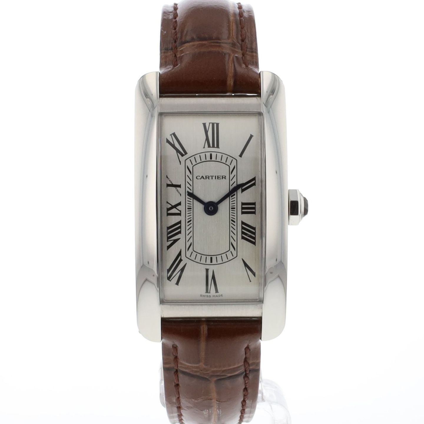 Cartier Tank Américaine WSTA0082 (2024) - Zilver wijzerplaat 35mm Staal (1/6)