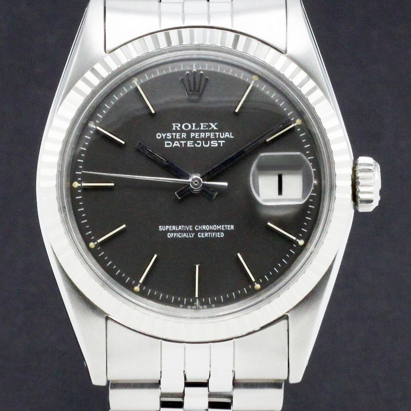 Rolex Datejust 1601 (1970) - Grijs wijzerplaat 36mm Staal (1/7)