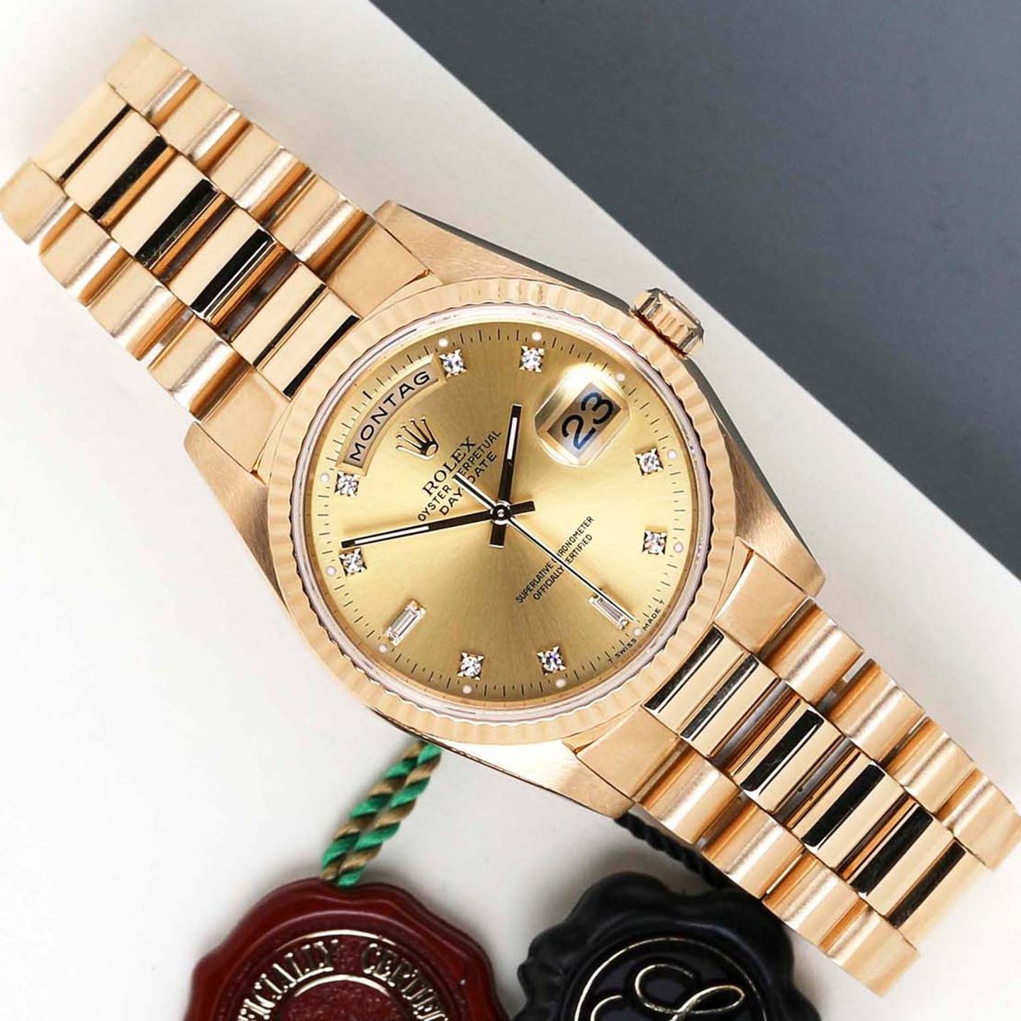 Rolex Day-Date 36 18238 (1992) - 36mm Geelgoud (1/8)